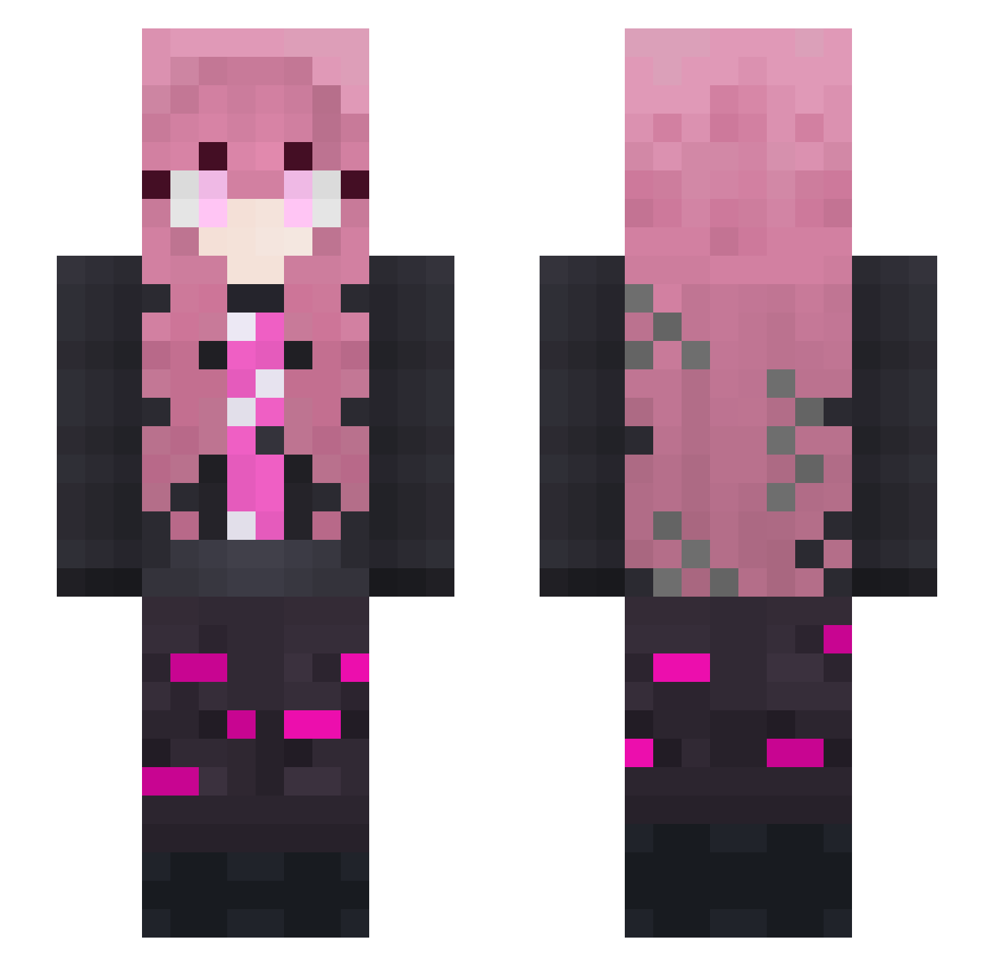 Fathom_Less Minecraft skin, front and back view