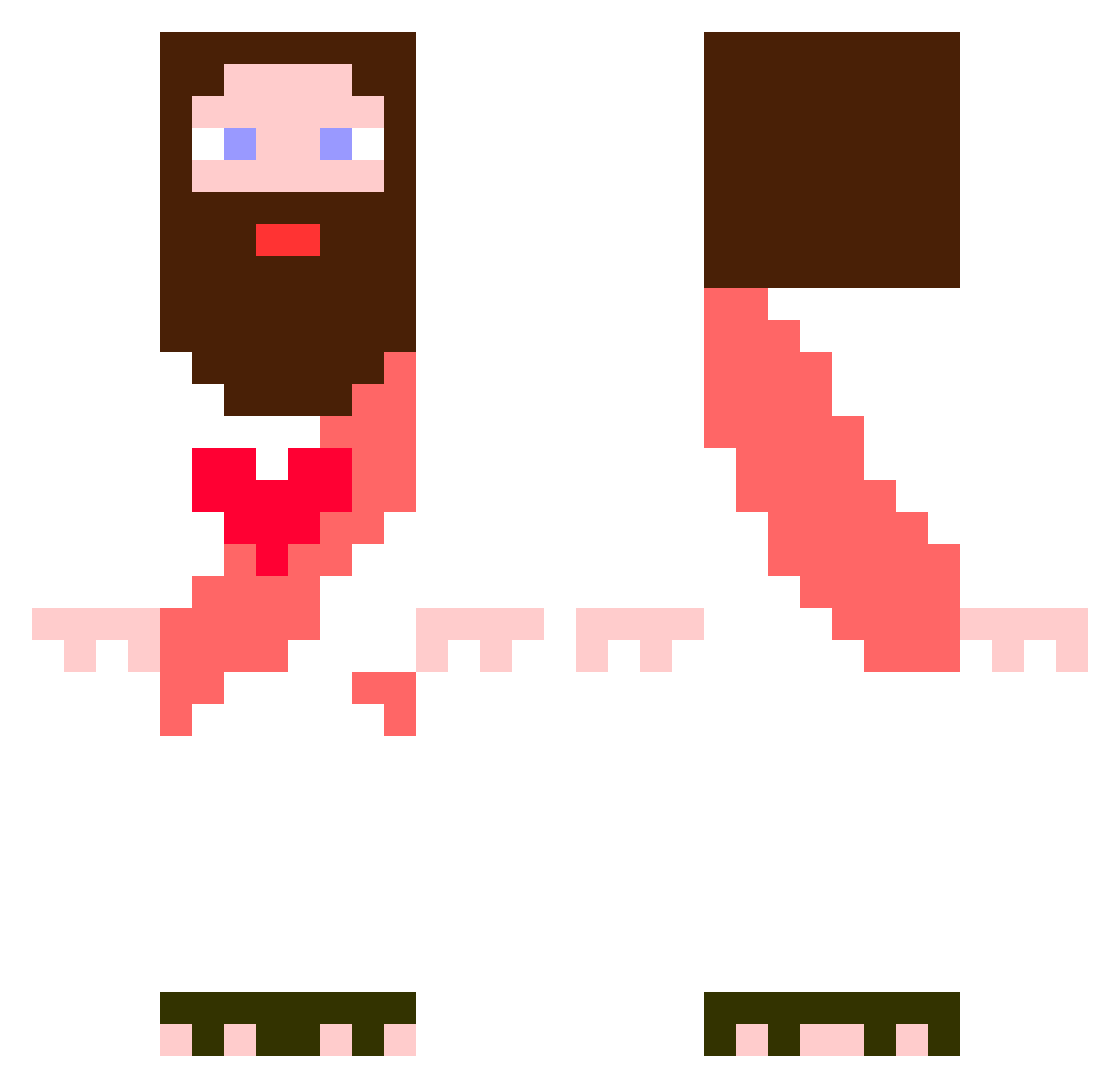Samaritan Minecraft skin, front and back view