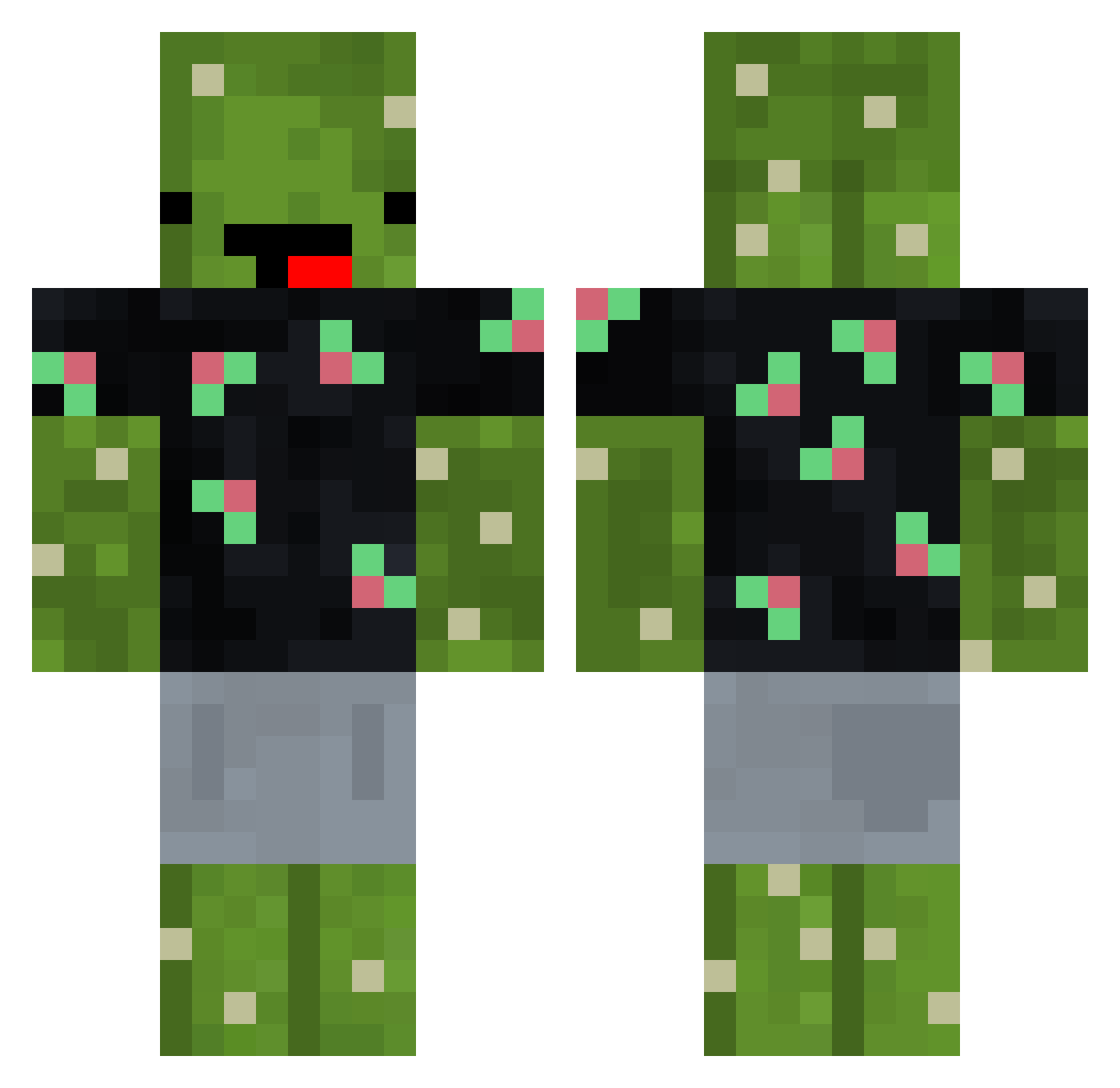 CactusOver Minecraft skin, front and back view