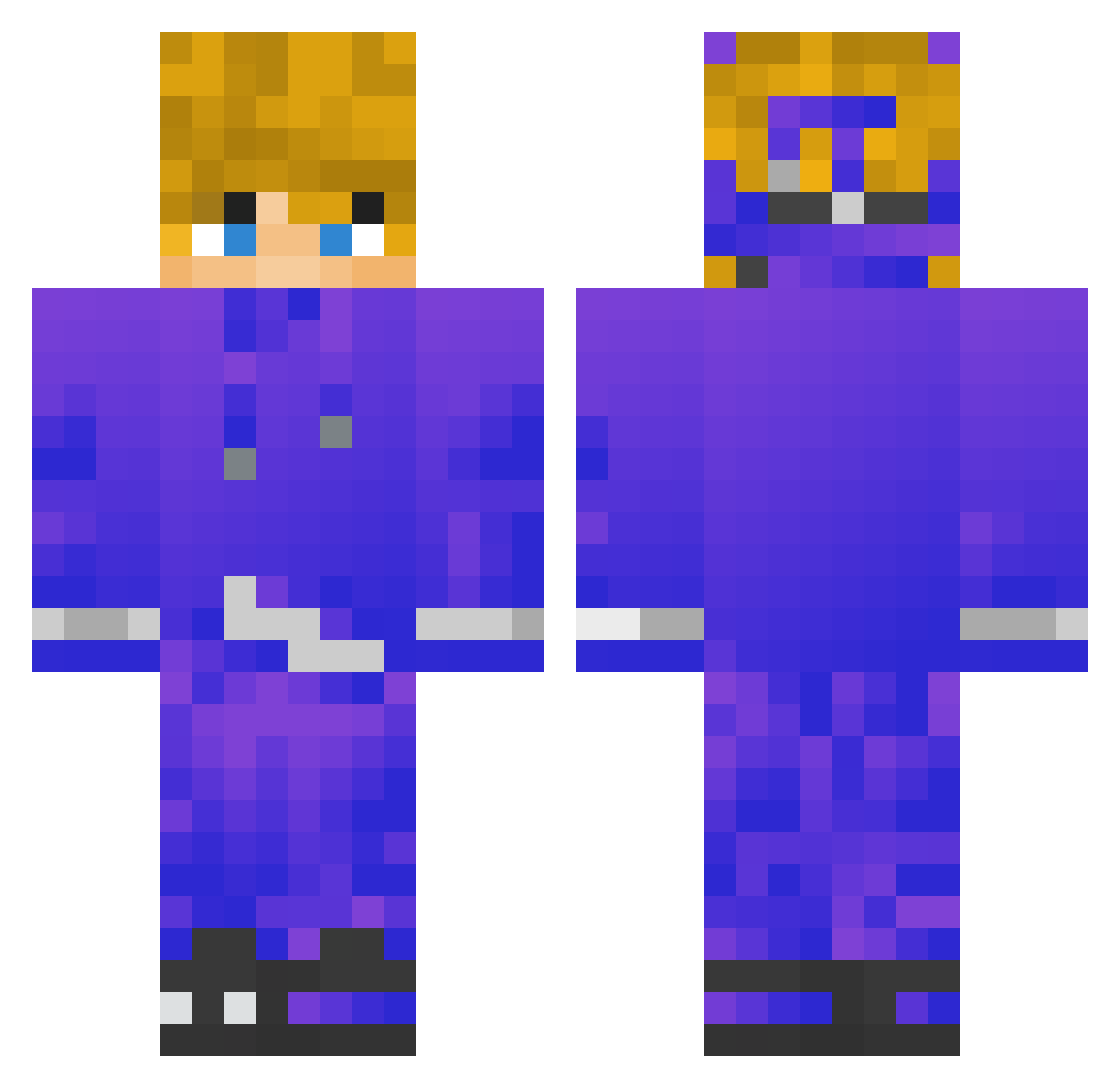 Luli455yt Minecraft skin, front and back view