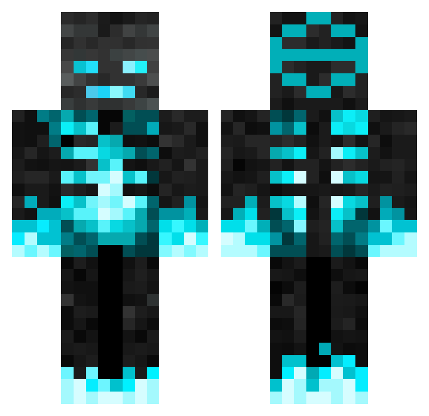 Vadax2203 Minecraft skin, front and back view