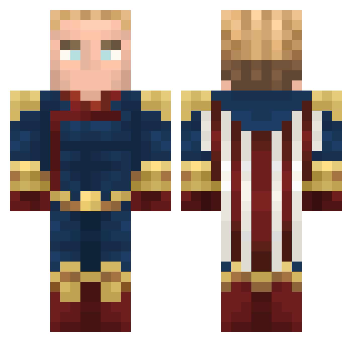 Ter1yake Minecraft skin, front and back view