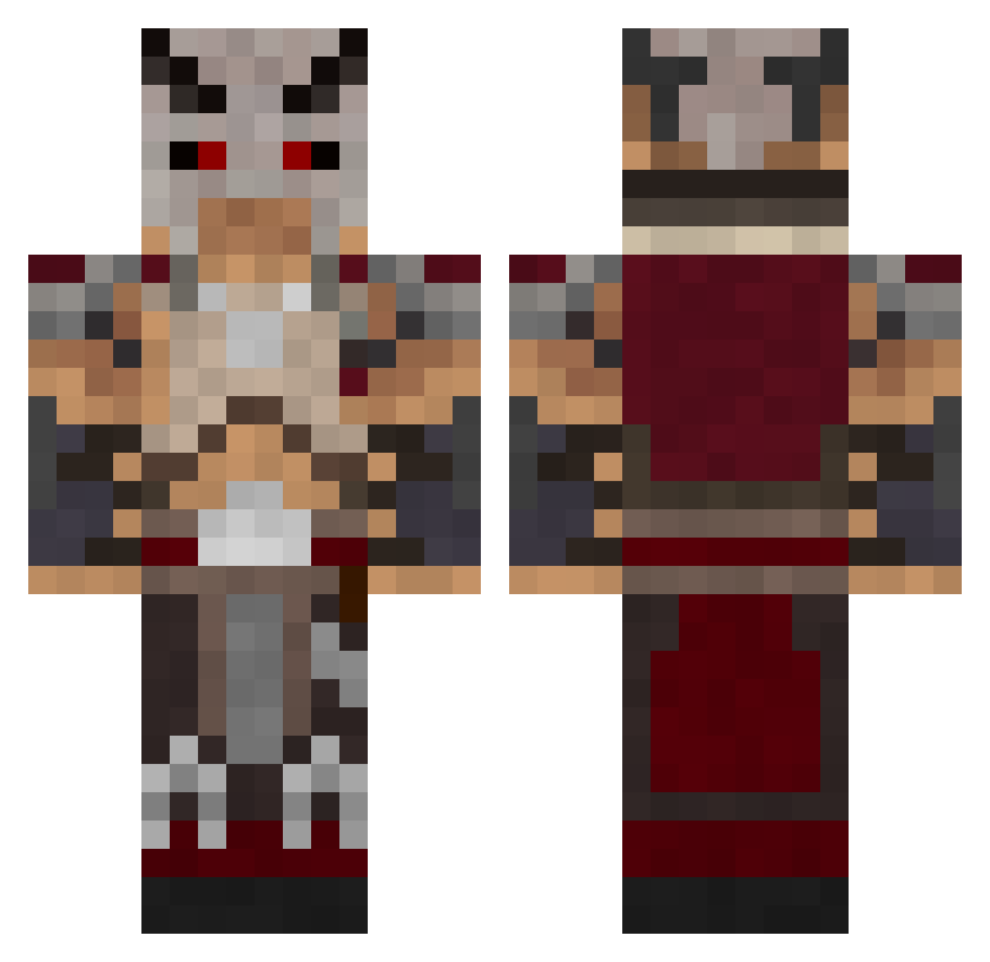 kingggame281 Minecraft skin, front and back view