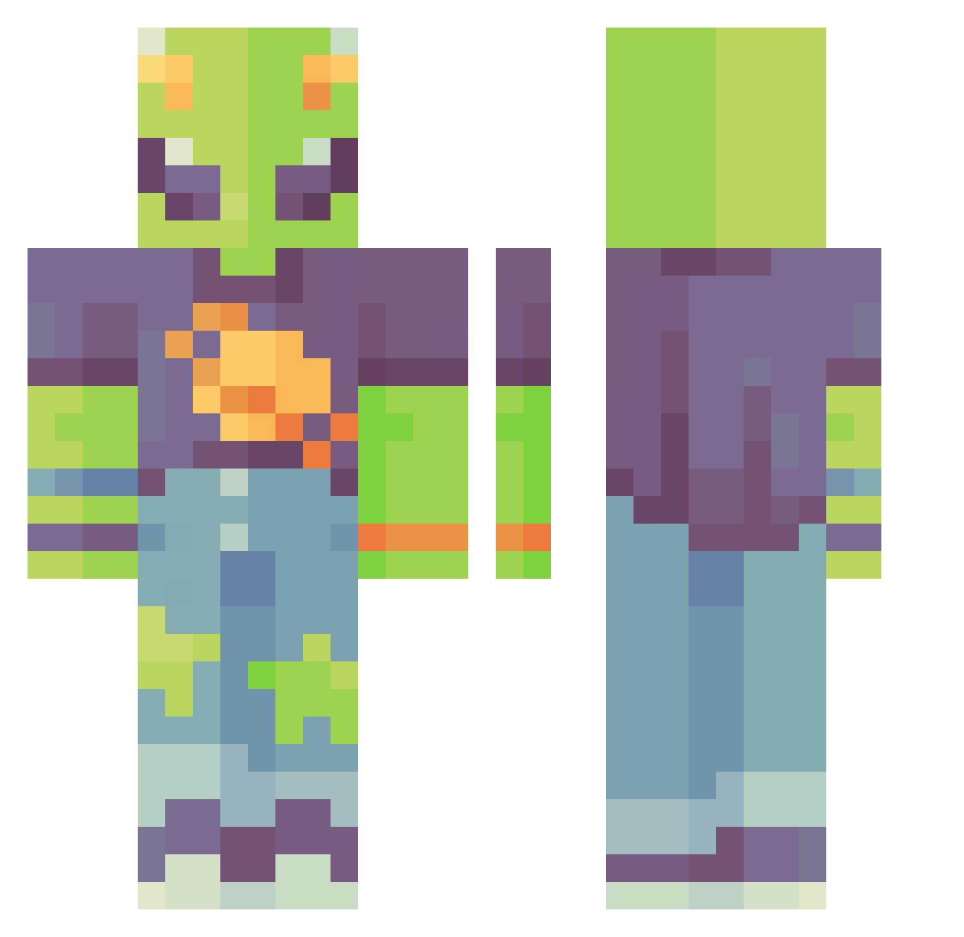 Smasher_Llama Minecraft skin, front and back view