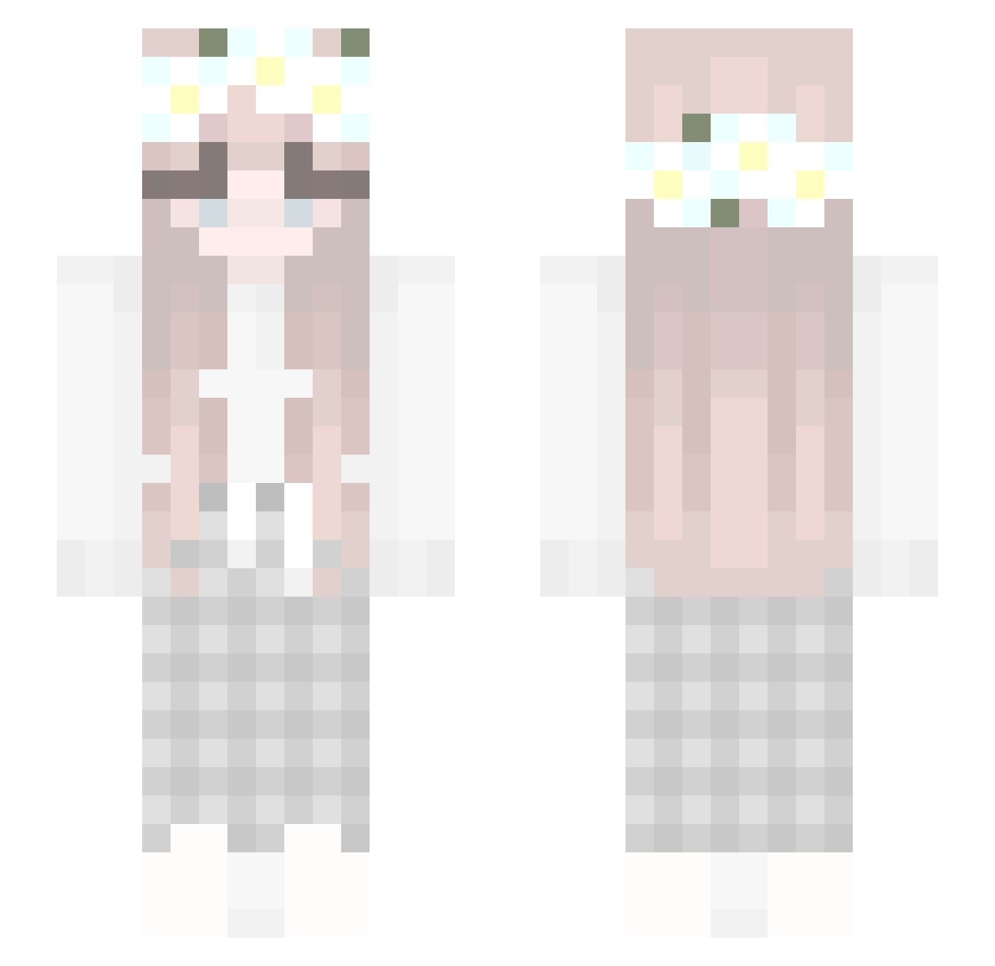 UwUscylla Minecraft skin, front and back view
