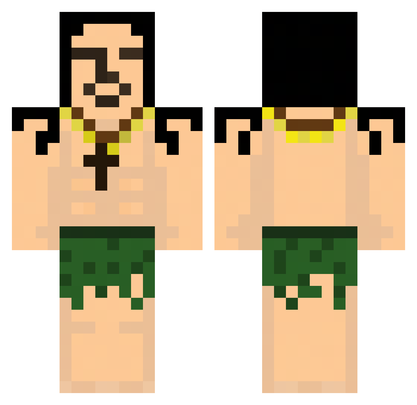 Porzell Minecraft skin, front and back view