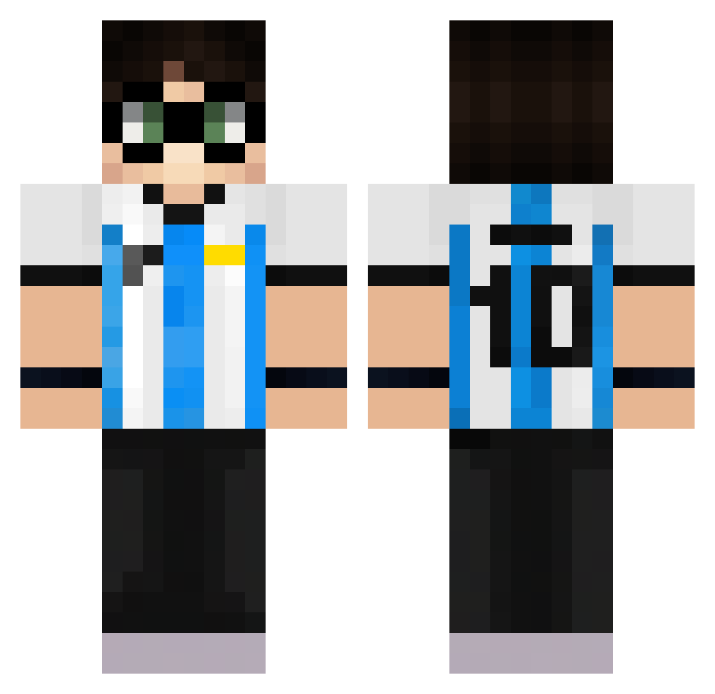 juuanshow Minecraft skin, front and back view