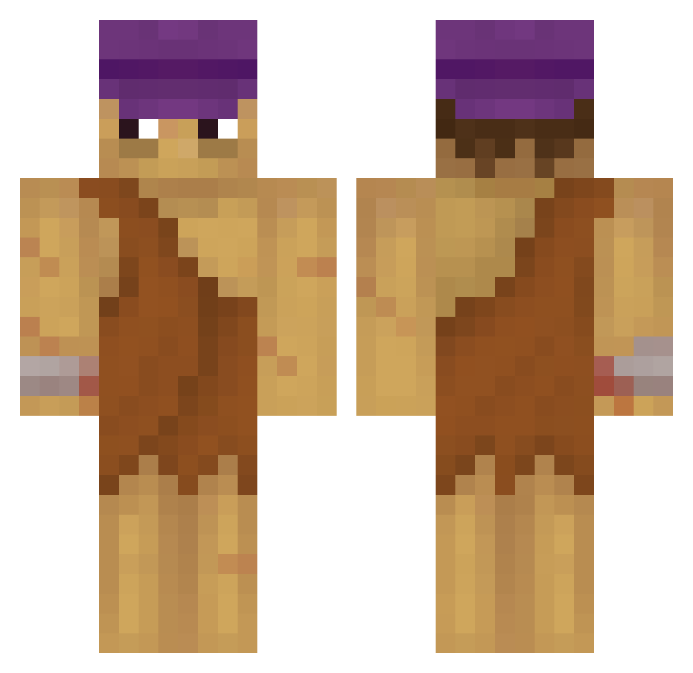 Predzzz Minecraft skin, front and back view
