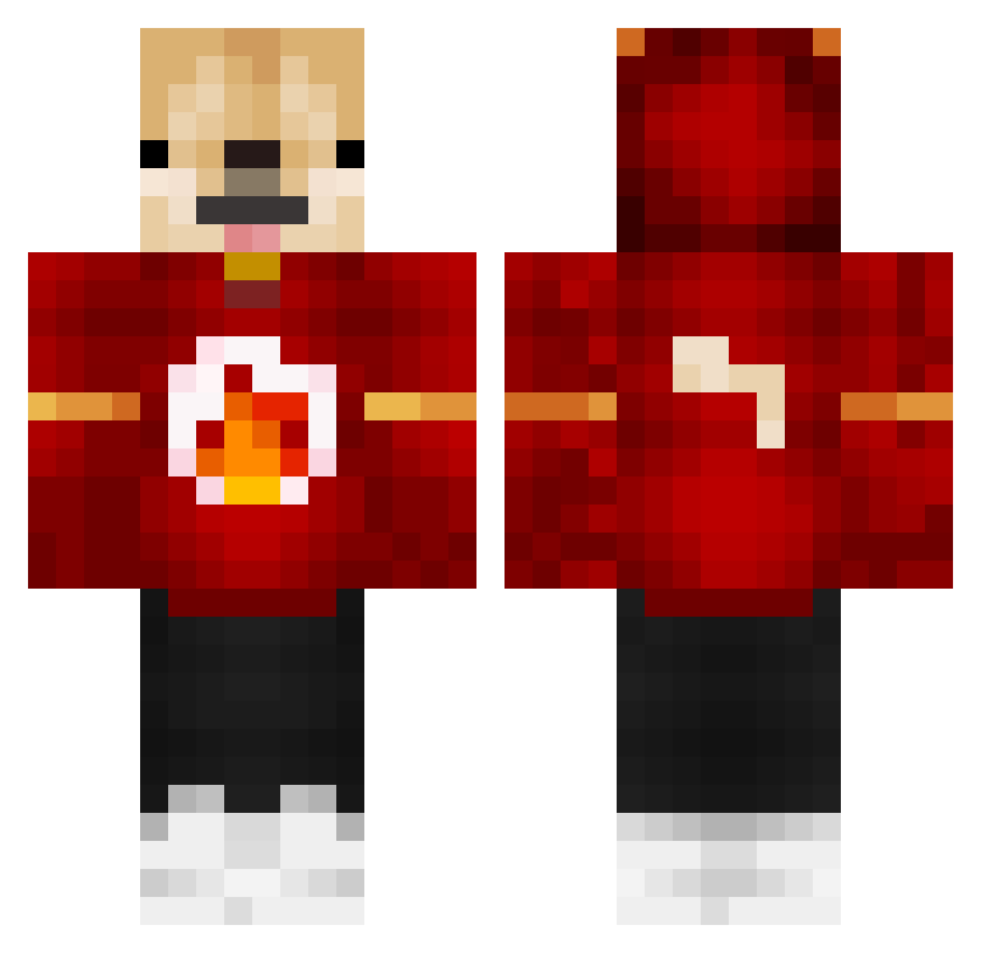 TadejBB Minecraft skin, front and back view