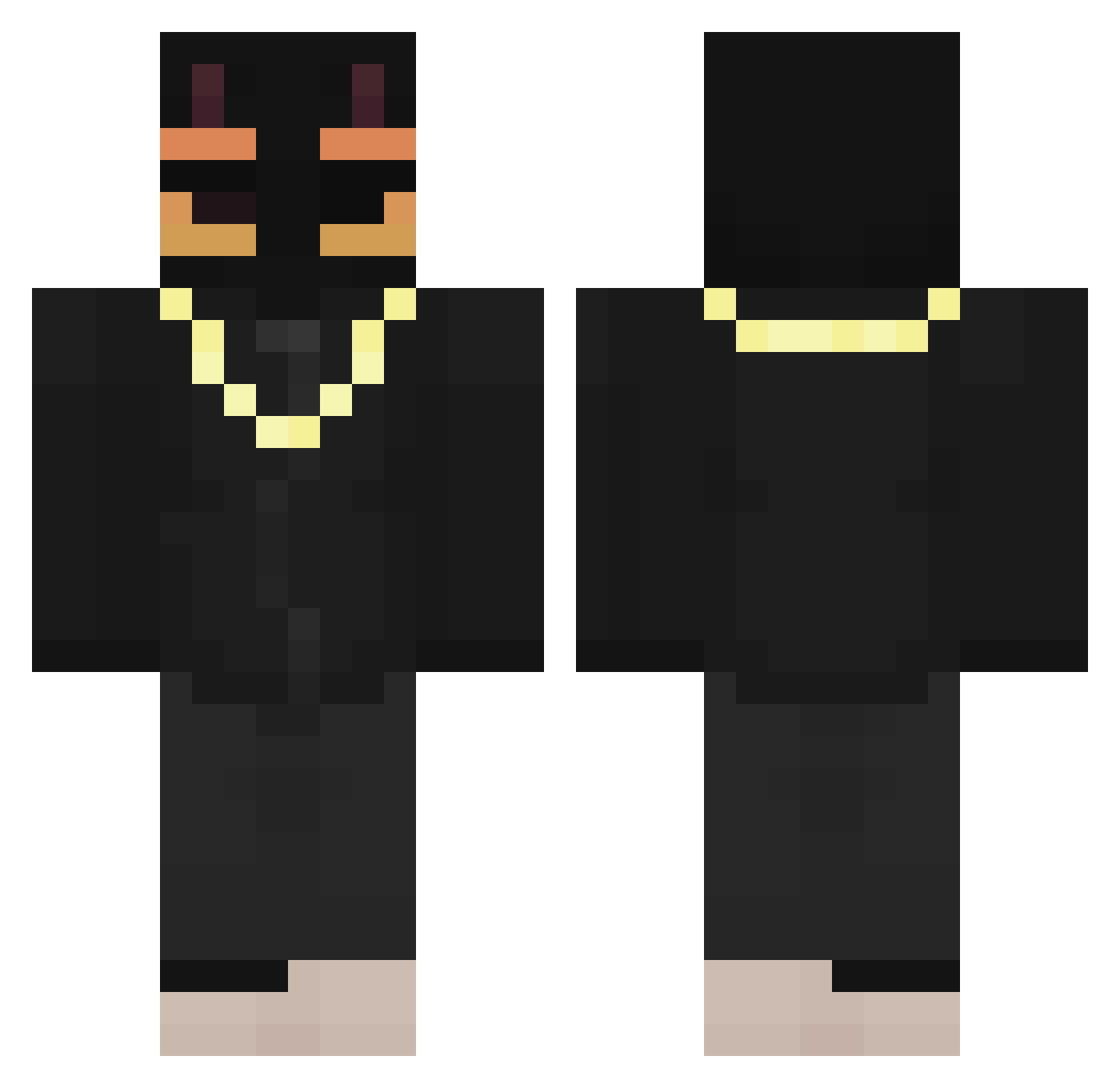 hawthornee Minecraft skin, front and back view