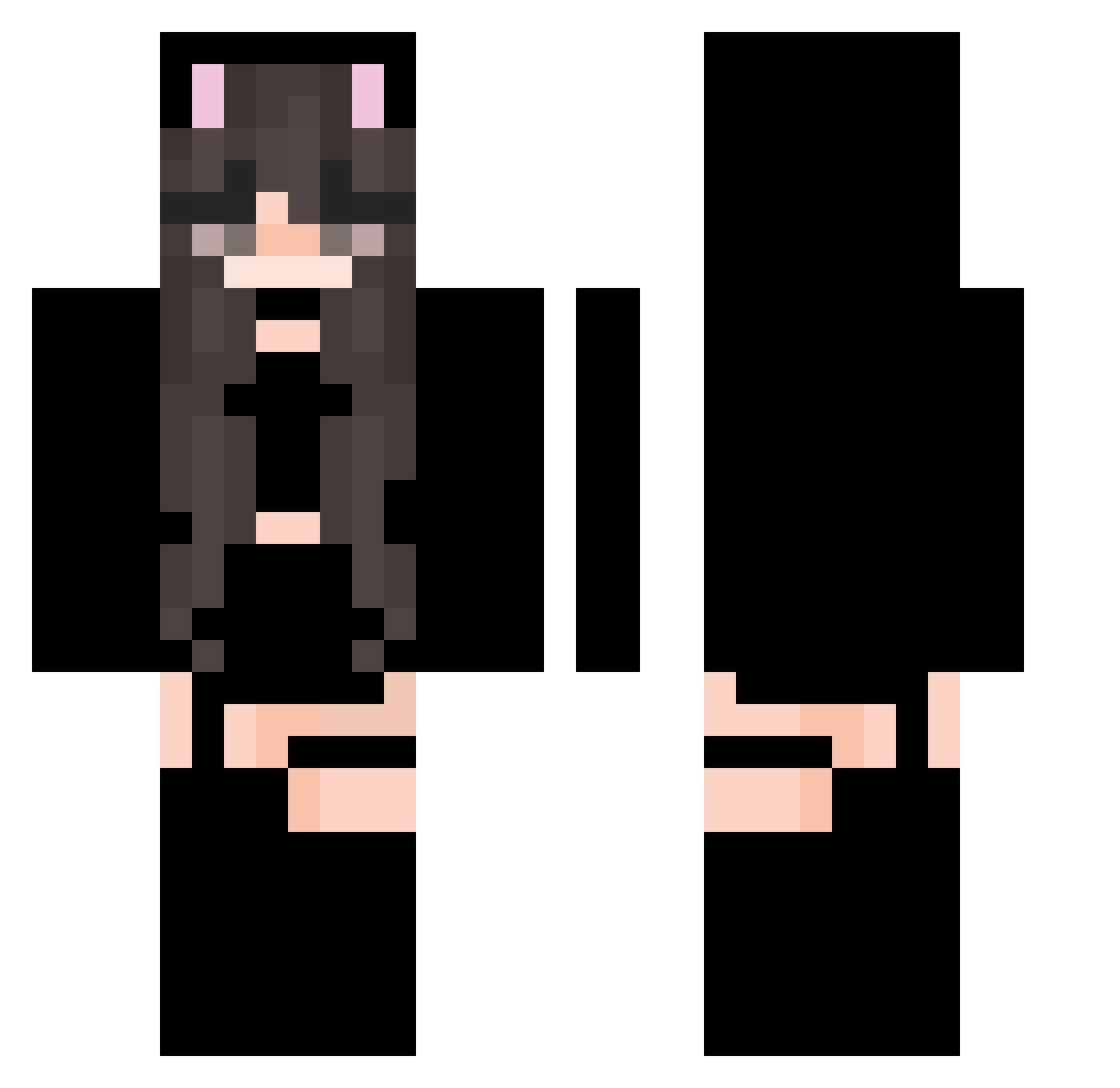 chica_panda0000 Minecraft skin, front and back view