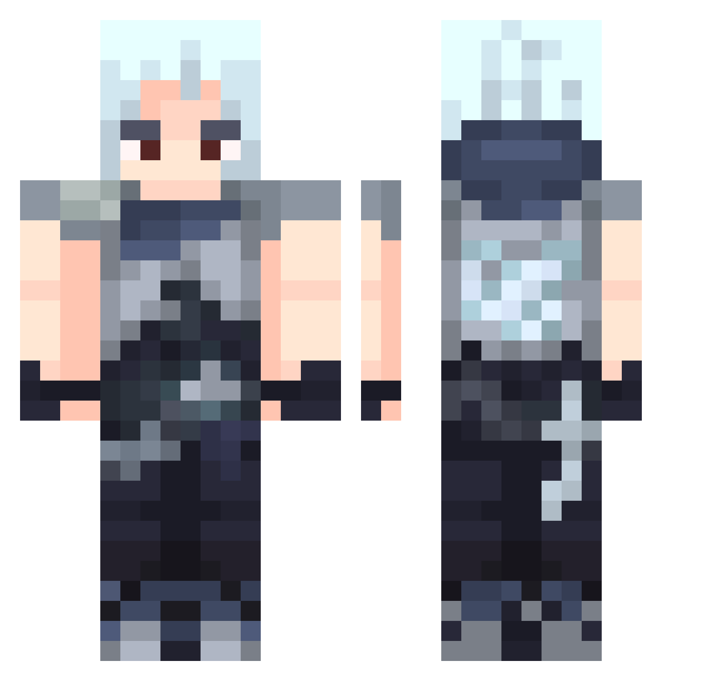 Bliss Minecraft skin, front and back view