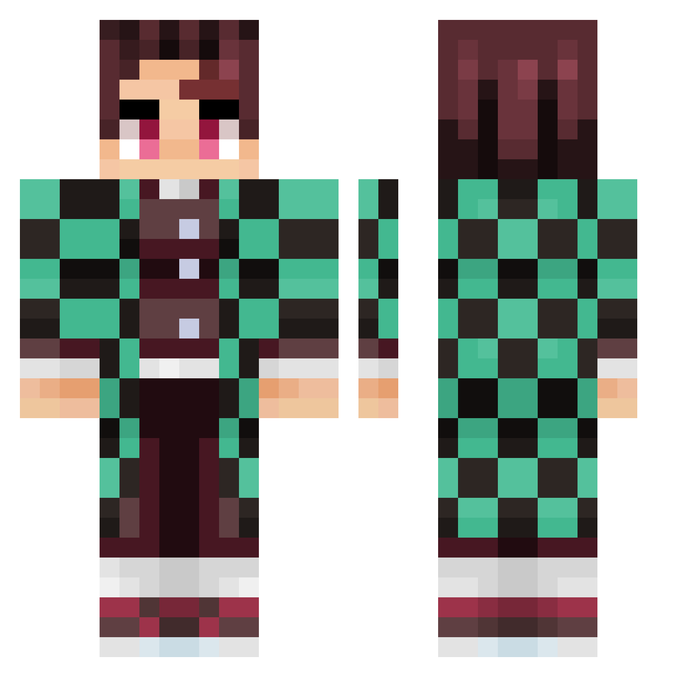 WhitestLightskin Minecraft skin, front and back view