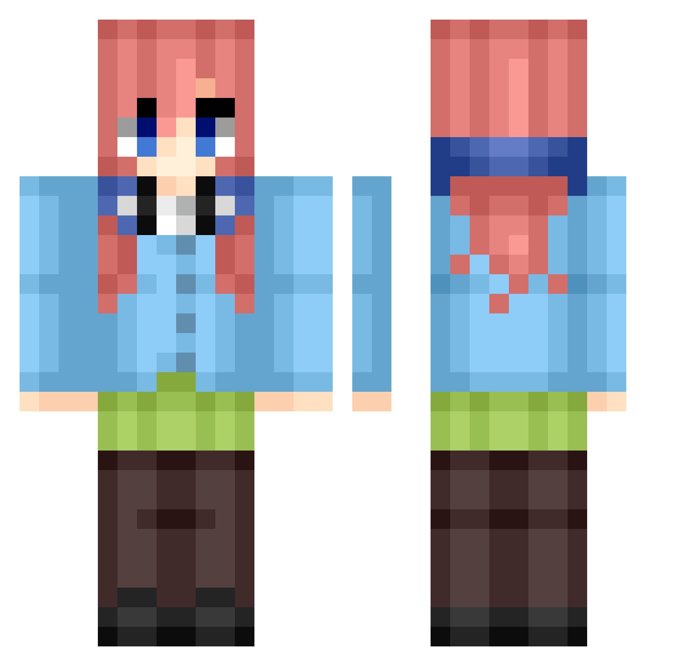 Ofenbanane Minecraft skin, front and back view