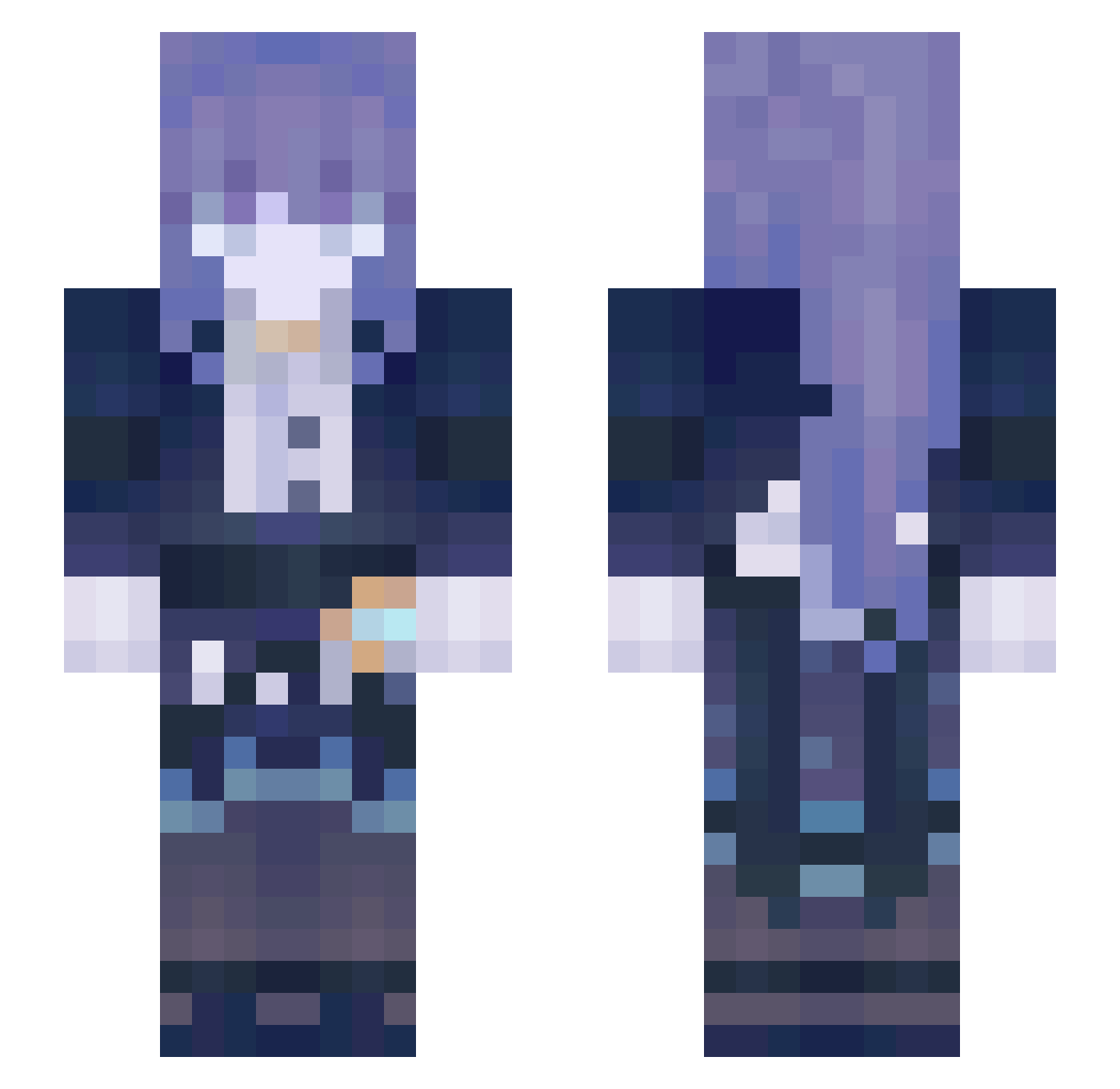 nyahochu Minecraft skin, front and back view
