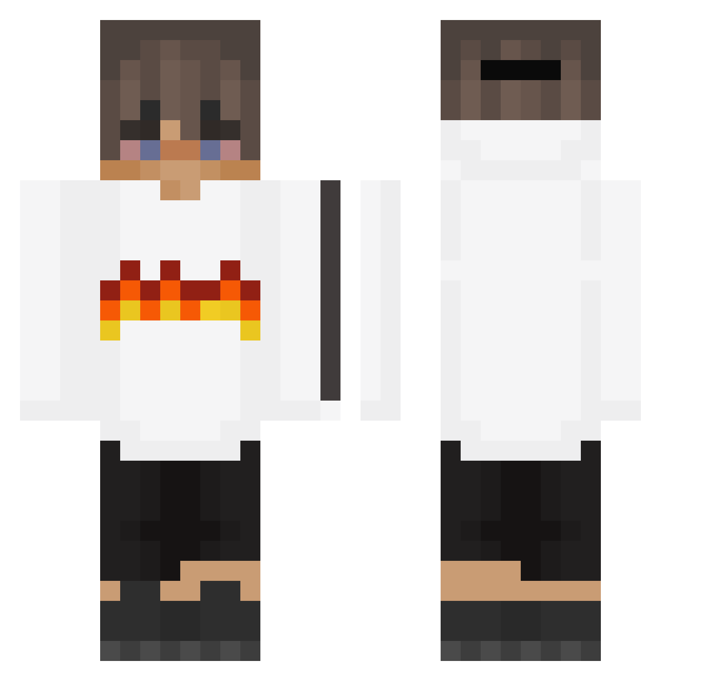 PushHolz Minecraft skin, front and back view