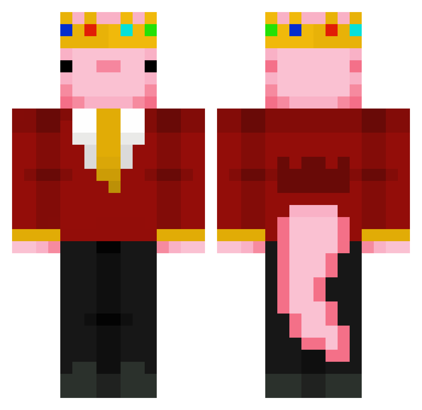 WorldTraveler007 Minecraft skin, front and back view
