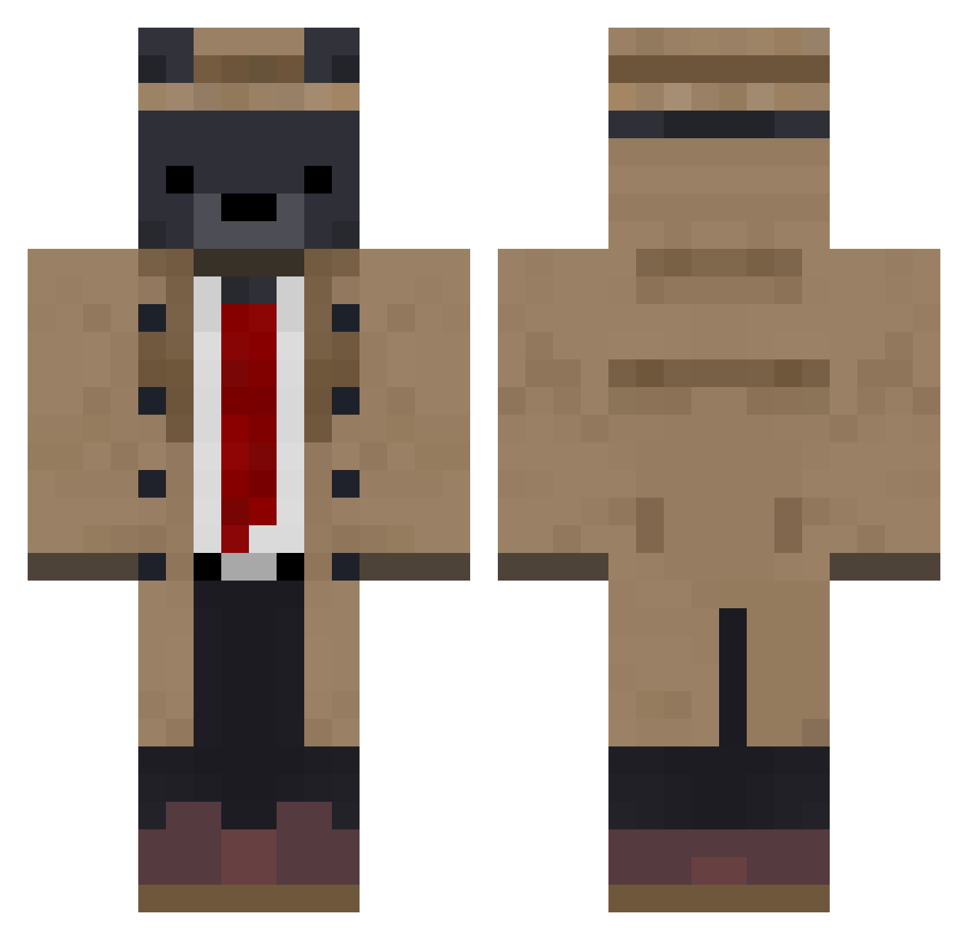MatDonalds Minecraft skin, front and back view