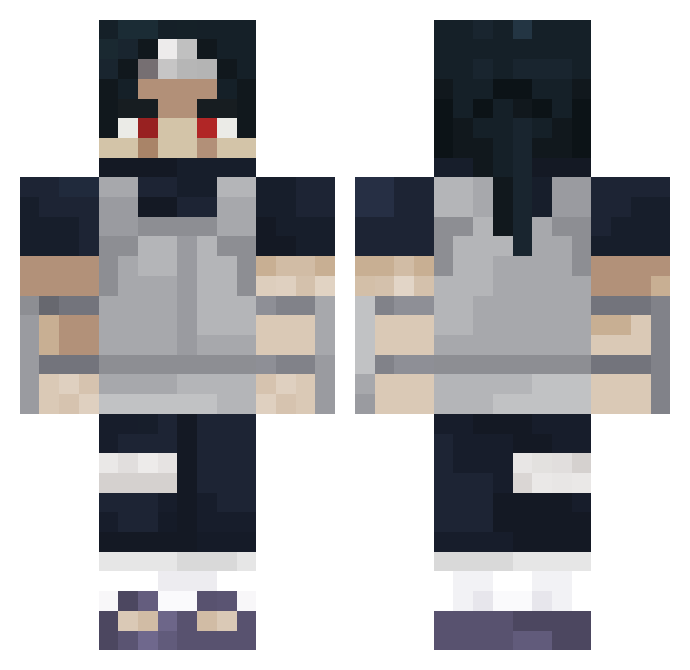 Playing_wolf Minecraft skin, front and back view