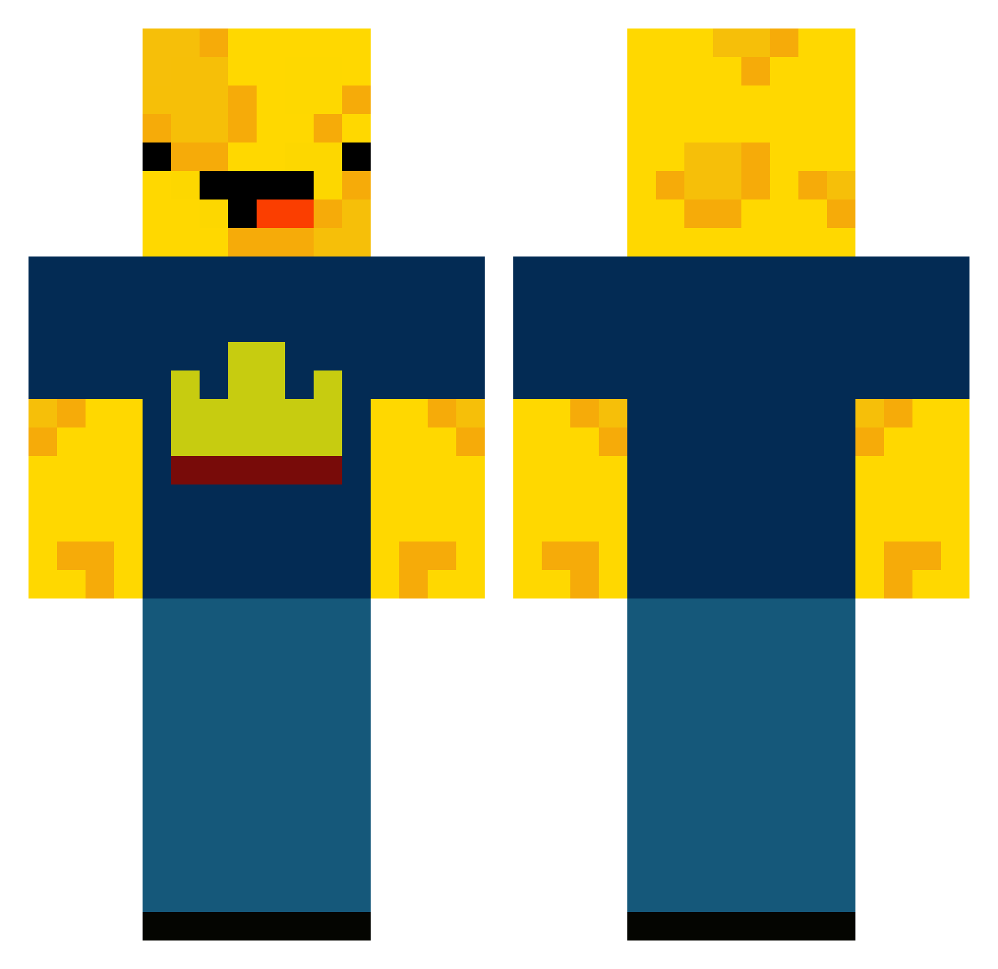 CheddarXan Minecraft skin, front and back view