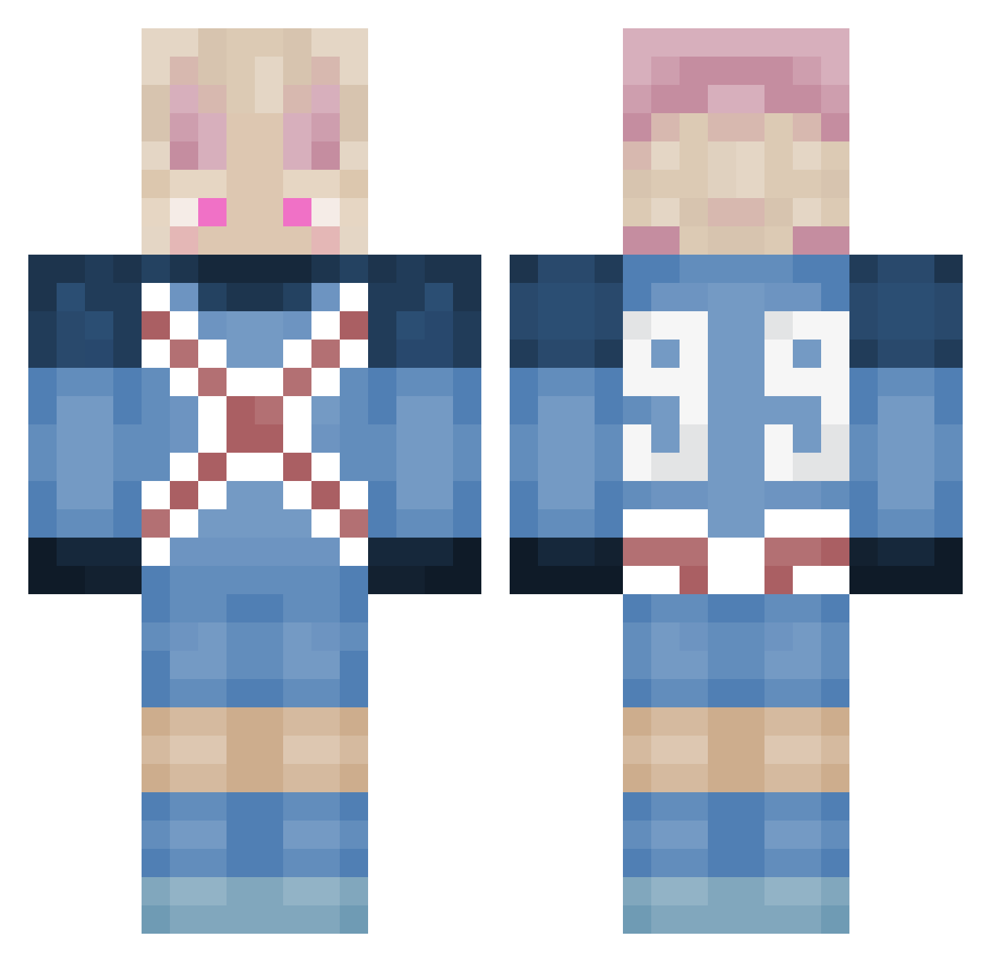 Daggerzzz Minecraft skin, front and back view