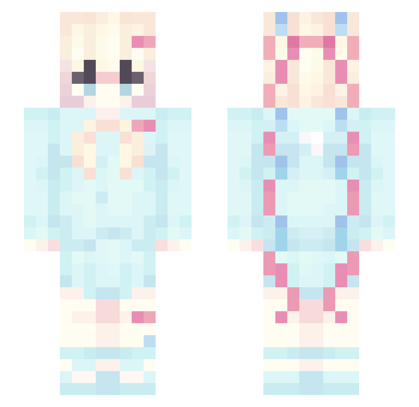 shiokurai Minecraft skin, front and back view