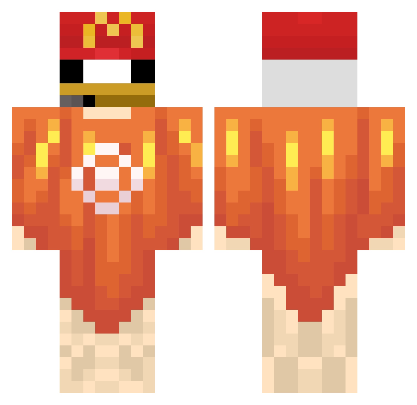 eldrino Minecraft skin, front and back view