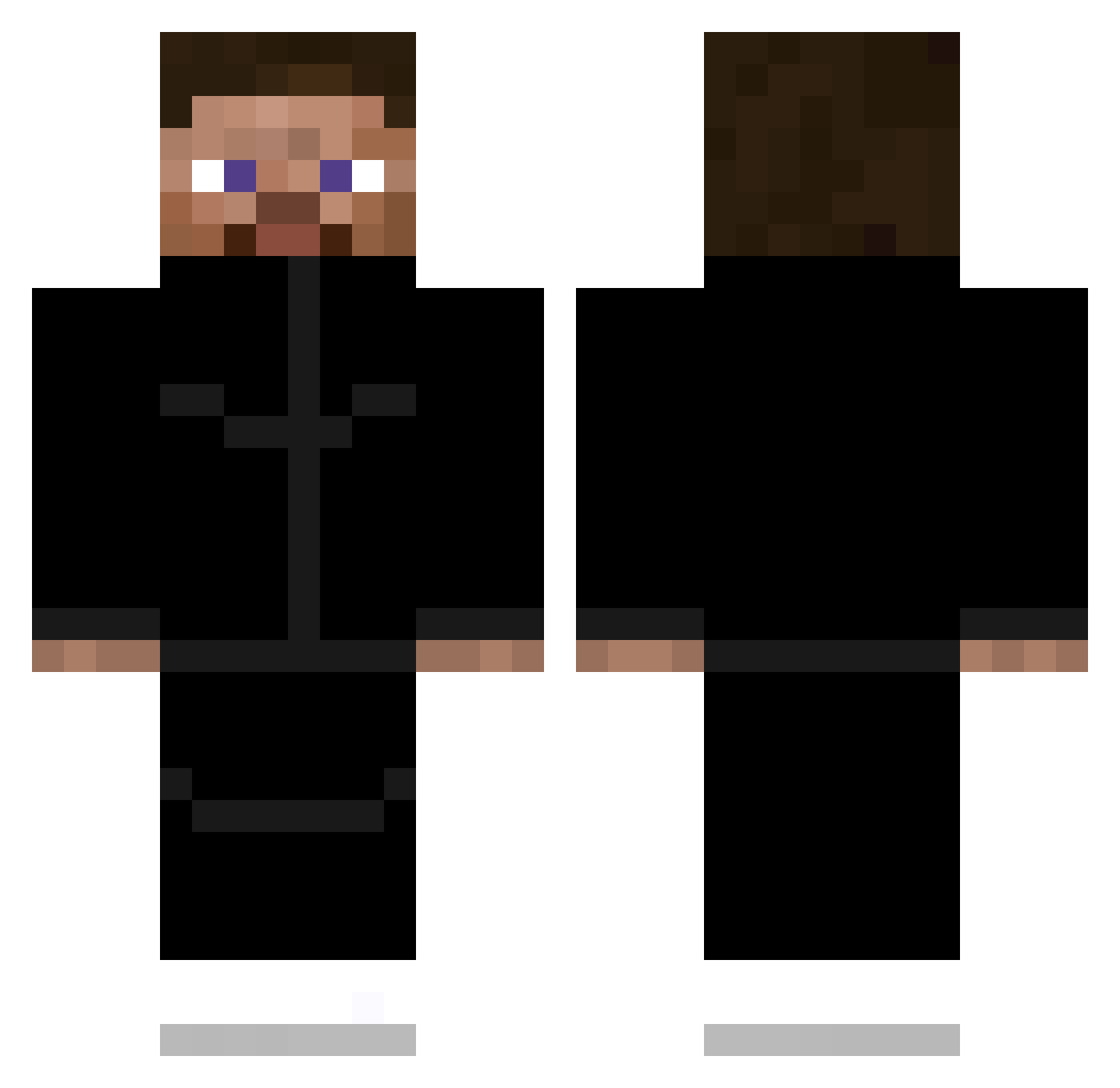 AlexVielGlueck Minecraft skin, front and back view