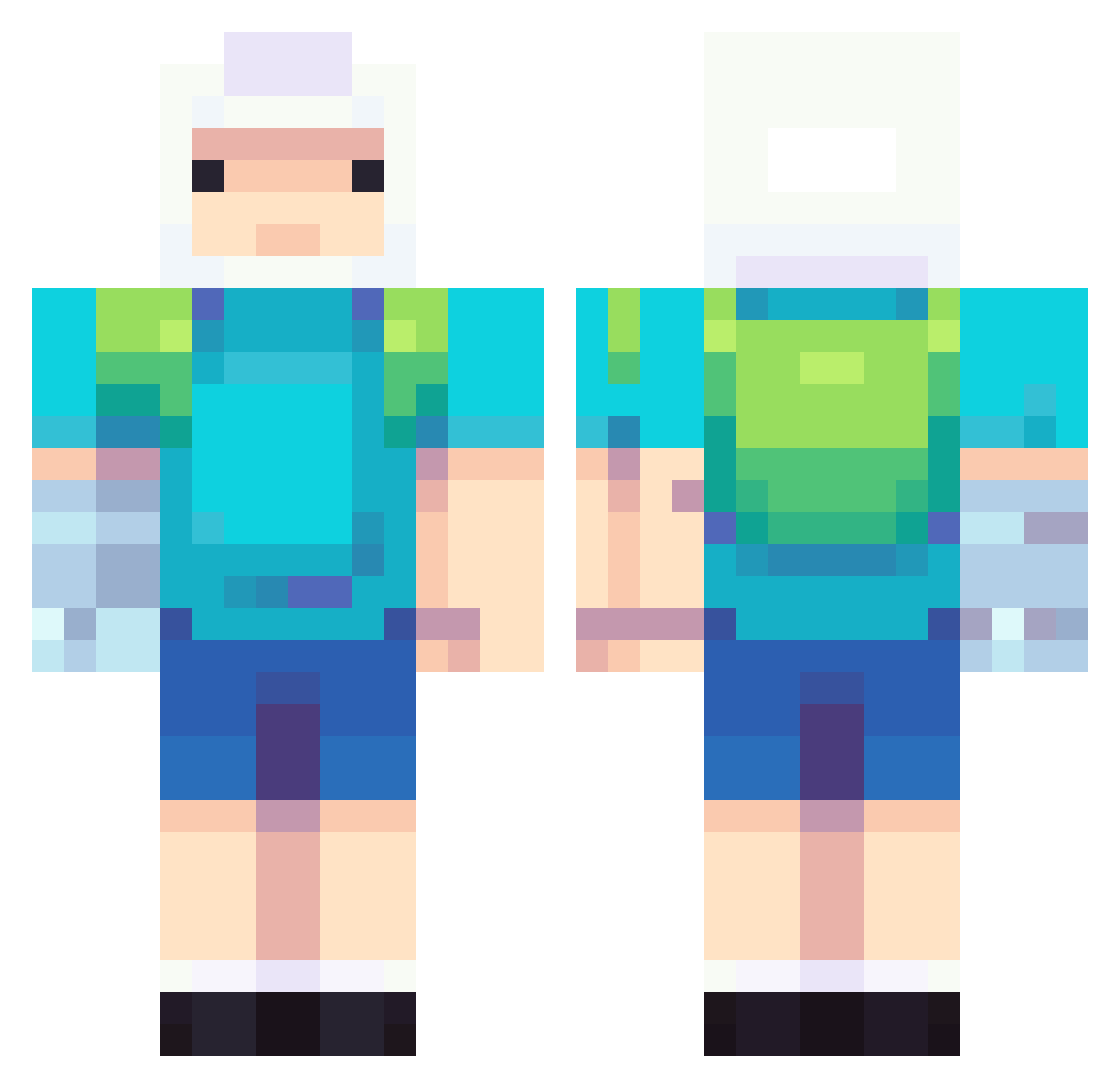Z4HlD Minecraft skin, front and back view