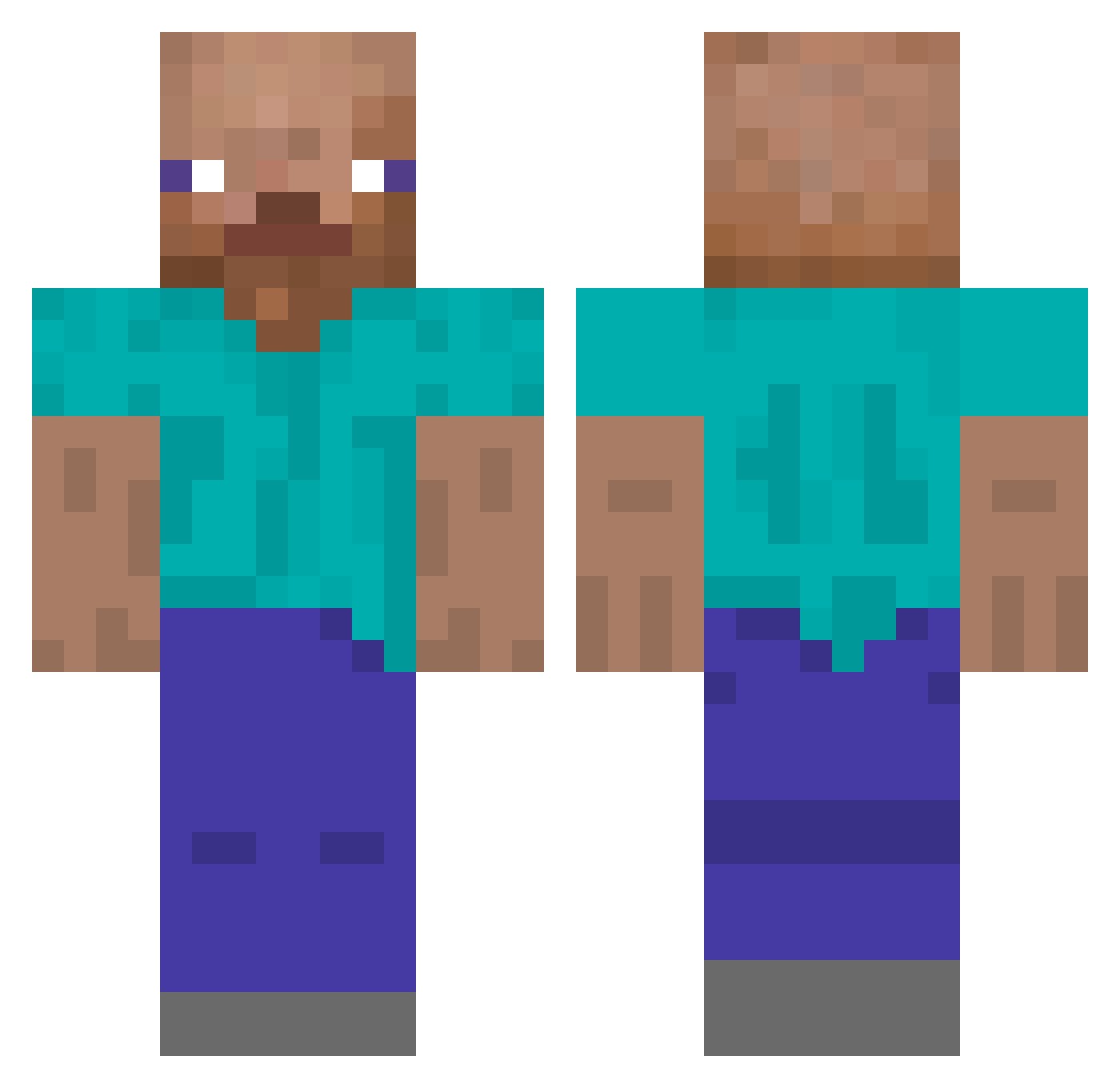 ScRaPa Minecraft skin, front and back view