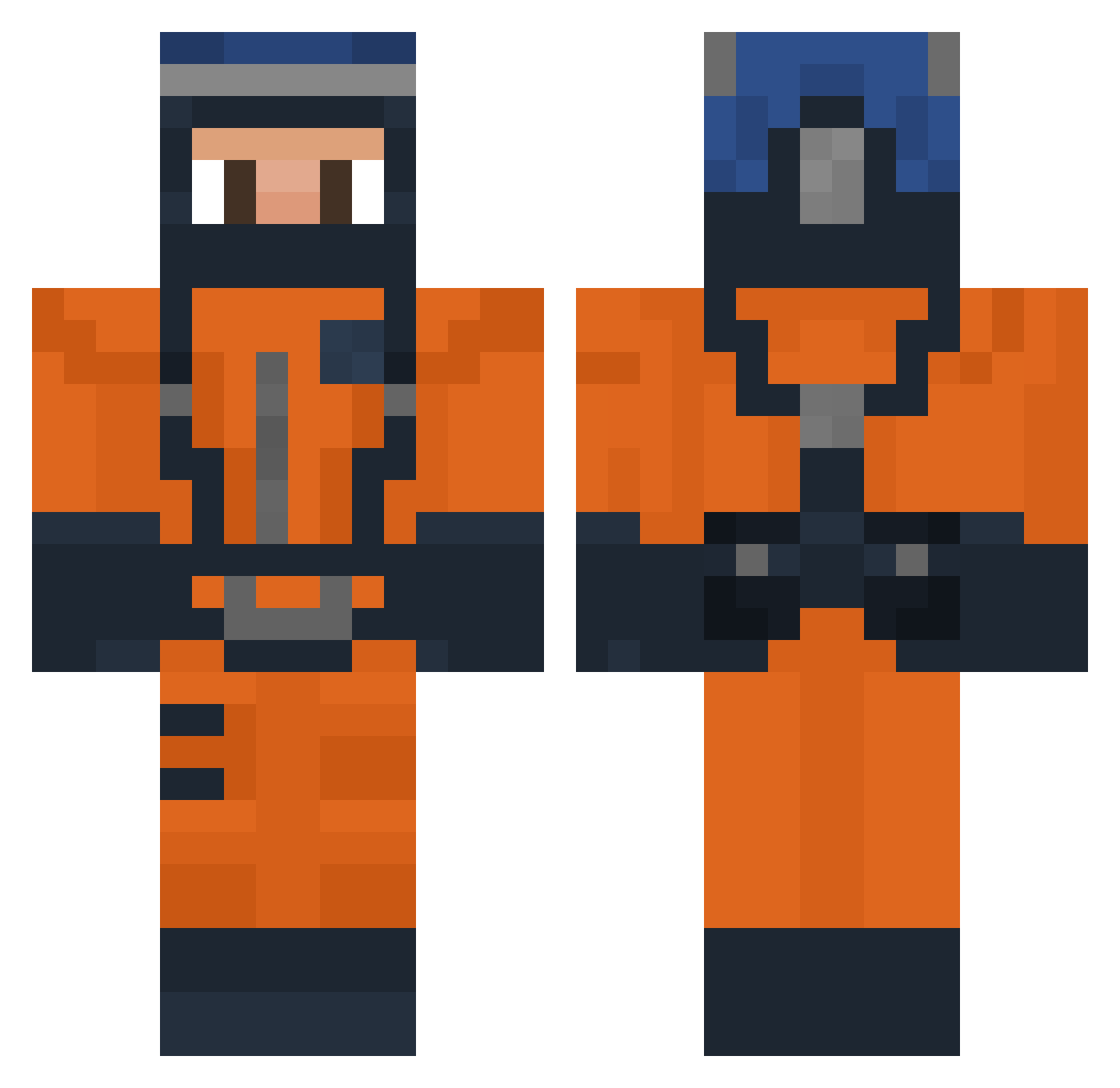 Puppynether Minecraft skin, front and back view