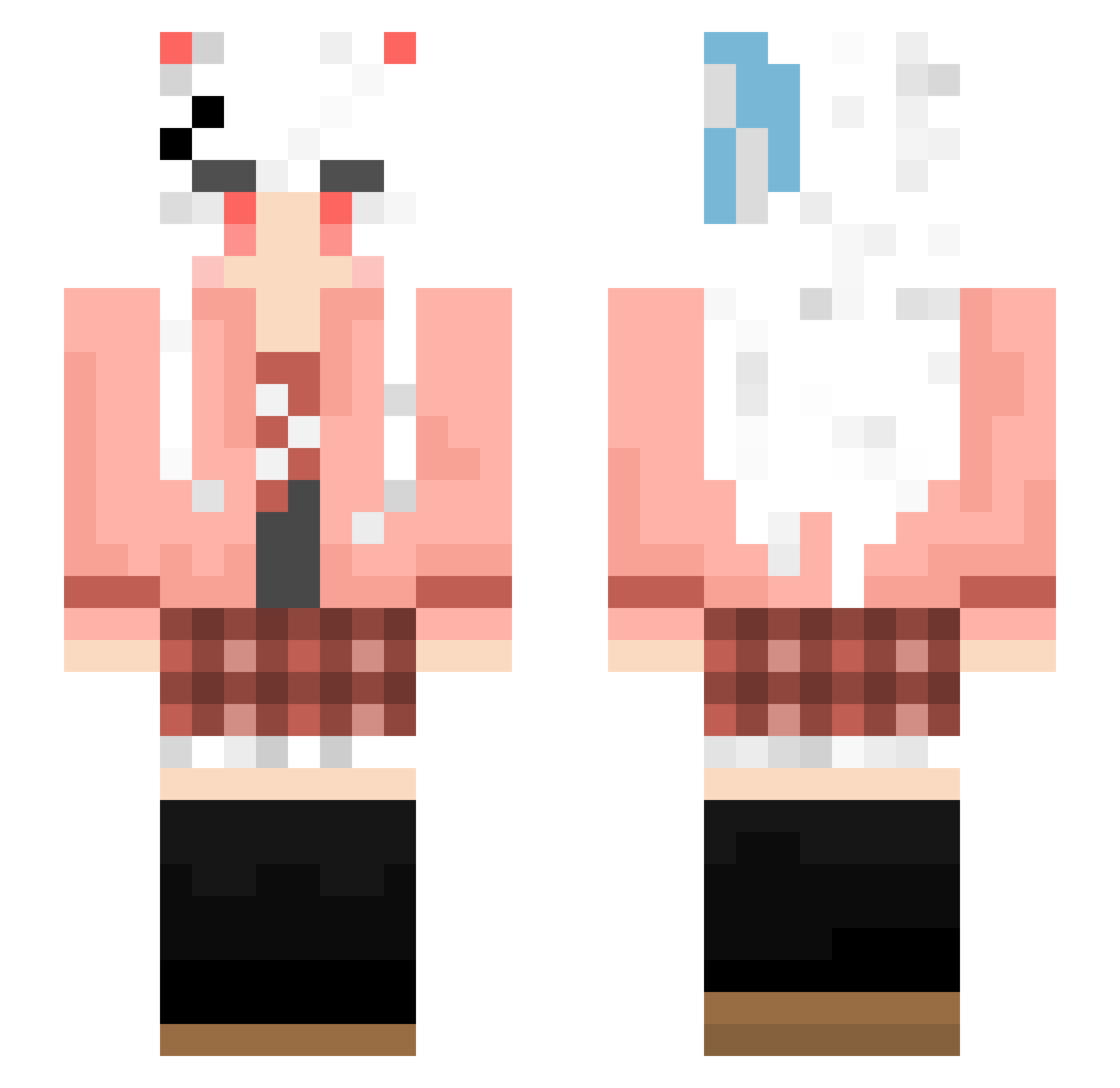 DE_ket Minecraft skin, front and back view
