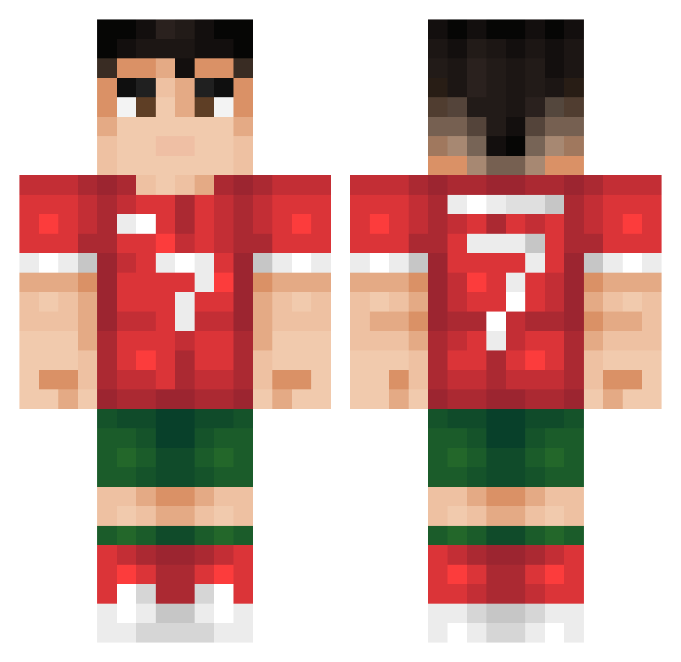 skzviz Minecraft skin, front and back view