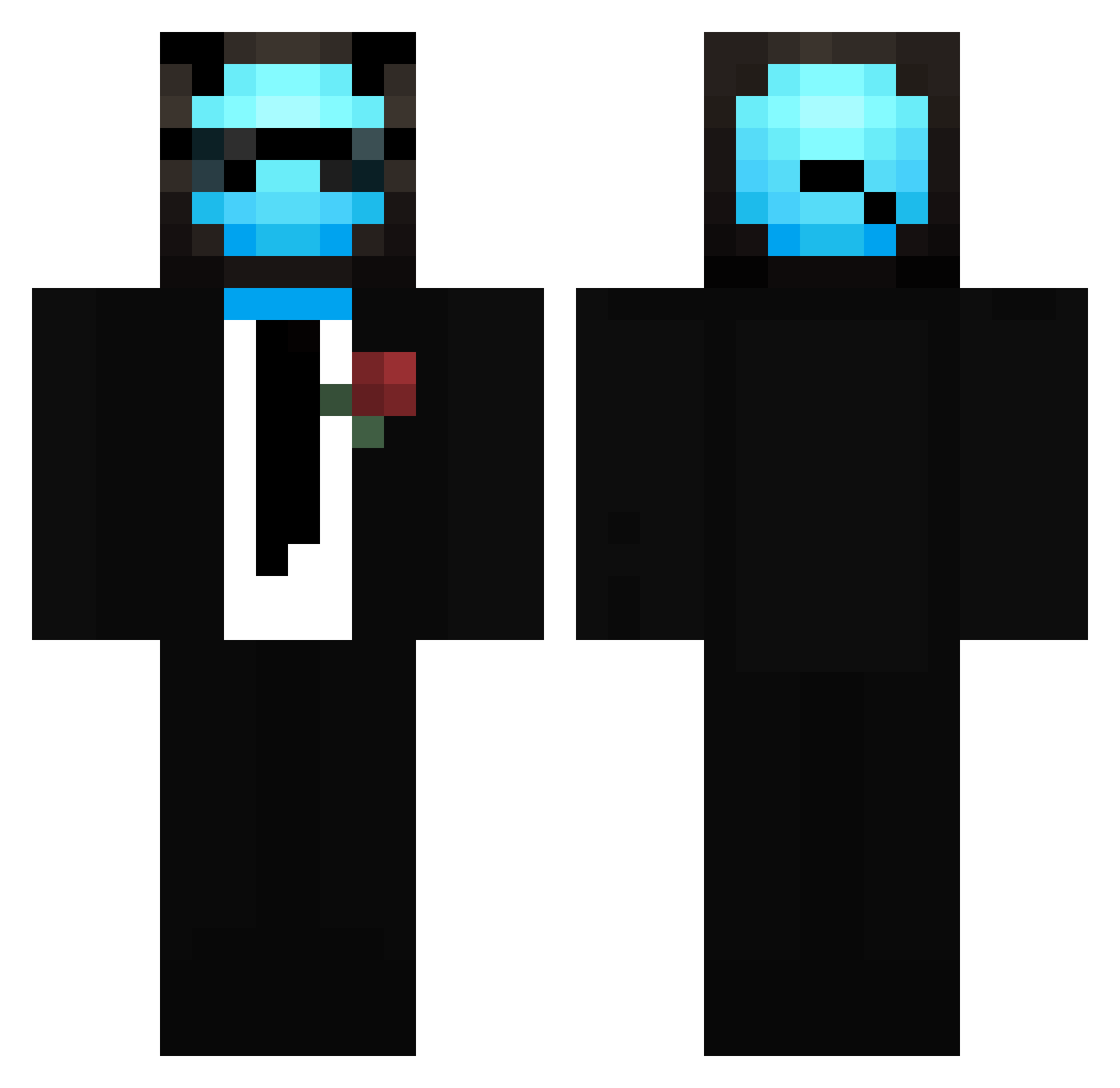 Zededy Minecraft skin, front and back view