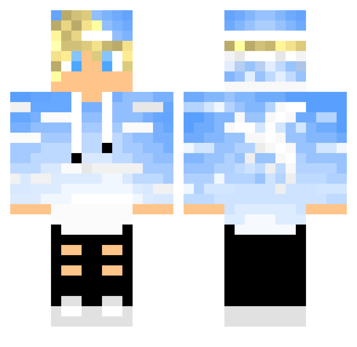 SaltyFrenchFries Minecraft skin, front and back view
