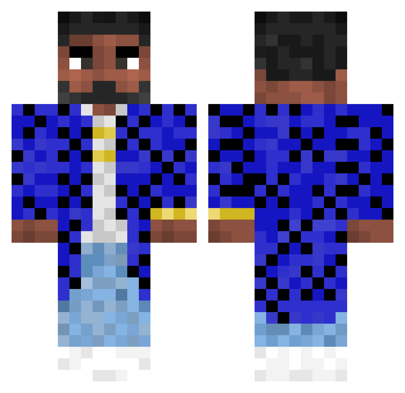 therealmikedean Minecraft skin, front and back view