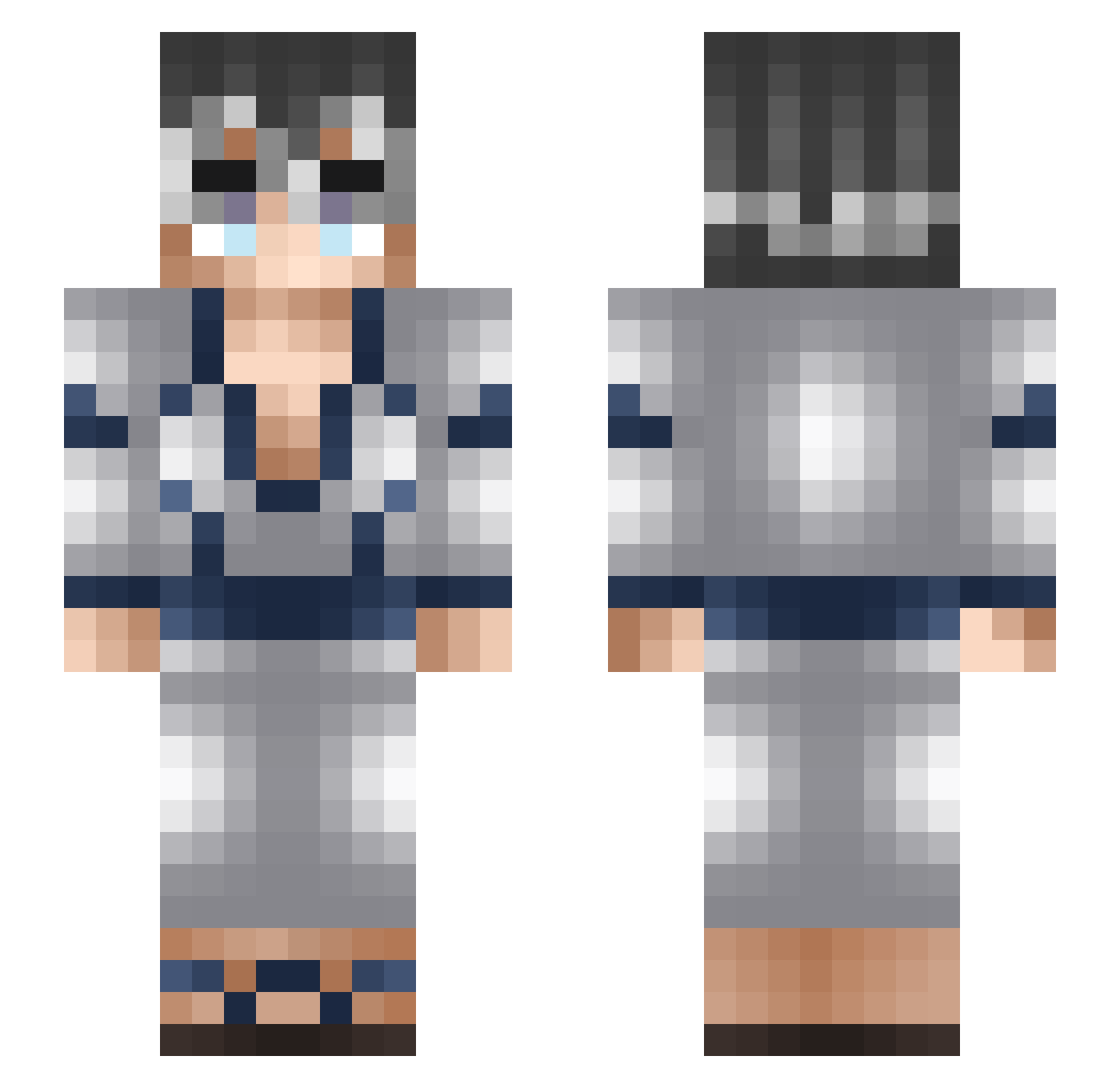 ByMobi Minecraft skin, front and back view