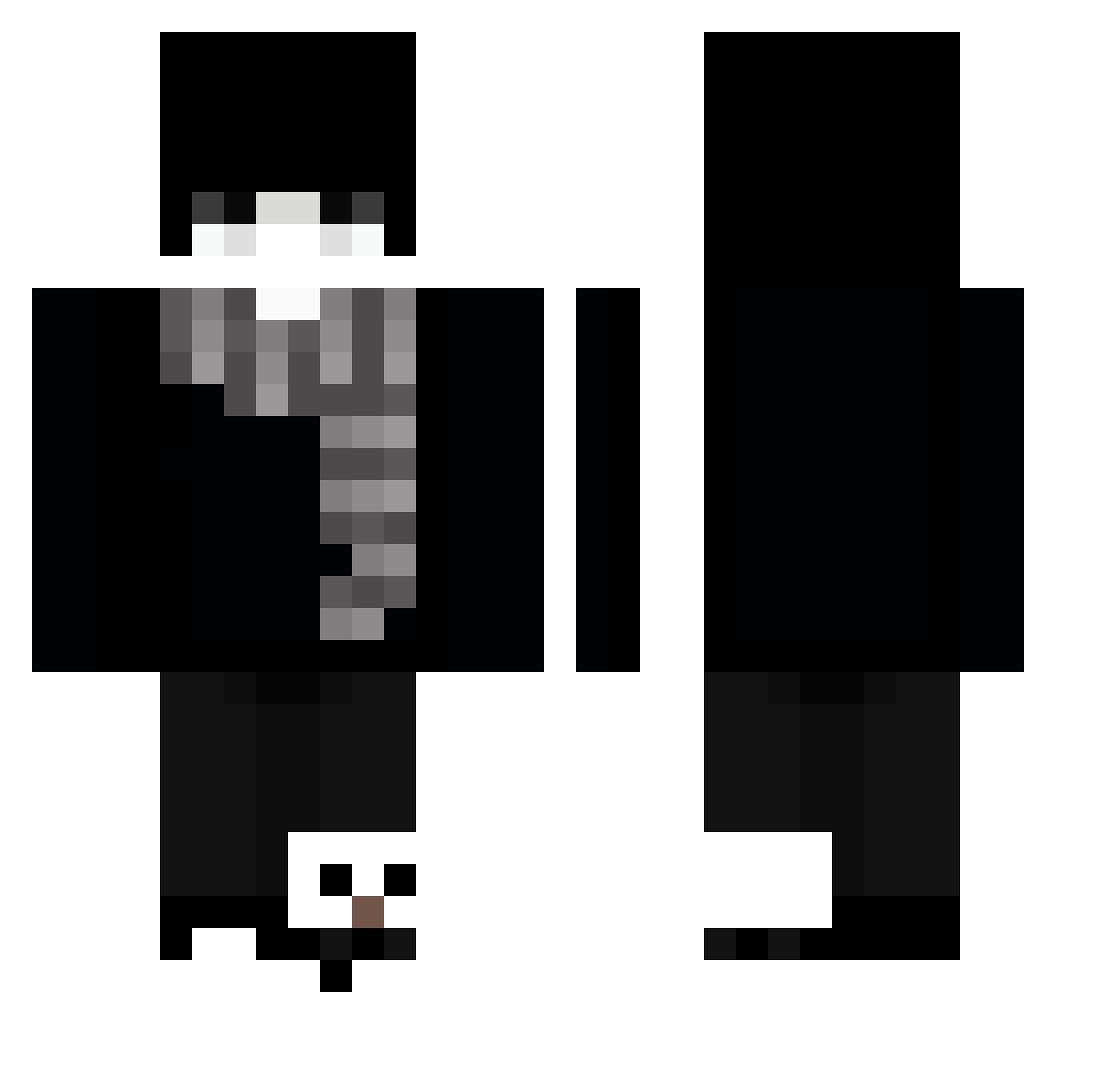 w1pibbless Minecraft skin, front and back view