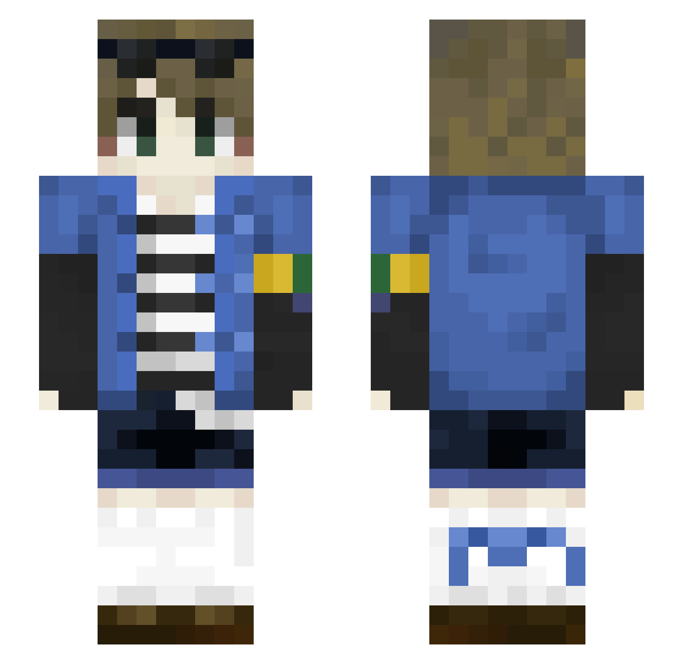 Shiorin_rin Minecraft skin, front and back view