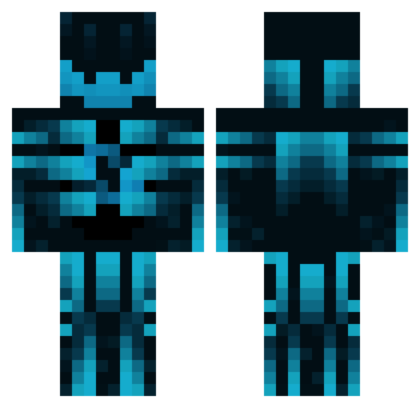 Zerethon Minecraft skin, front and back view