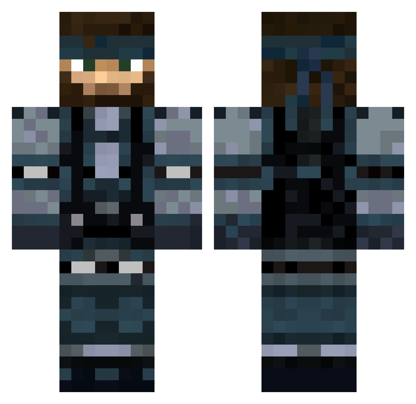 tardisnoise Minecraft skin, front and back view