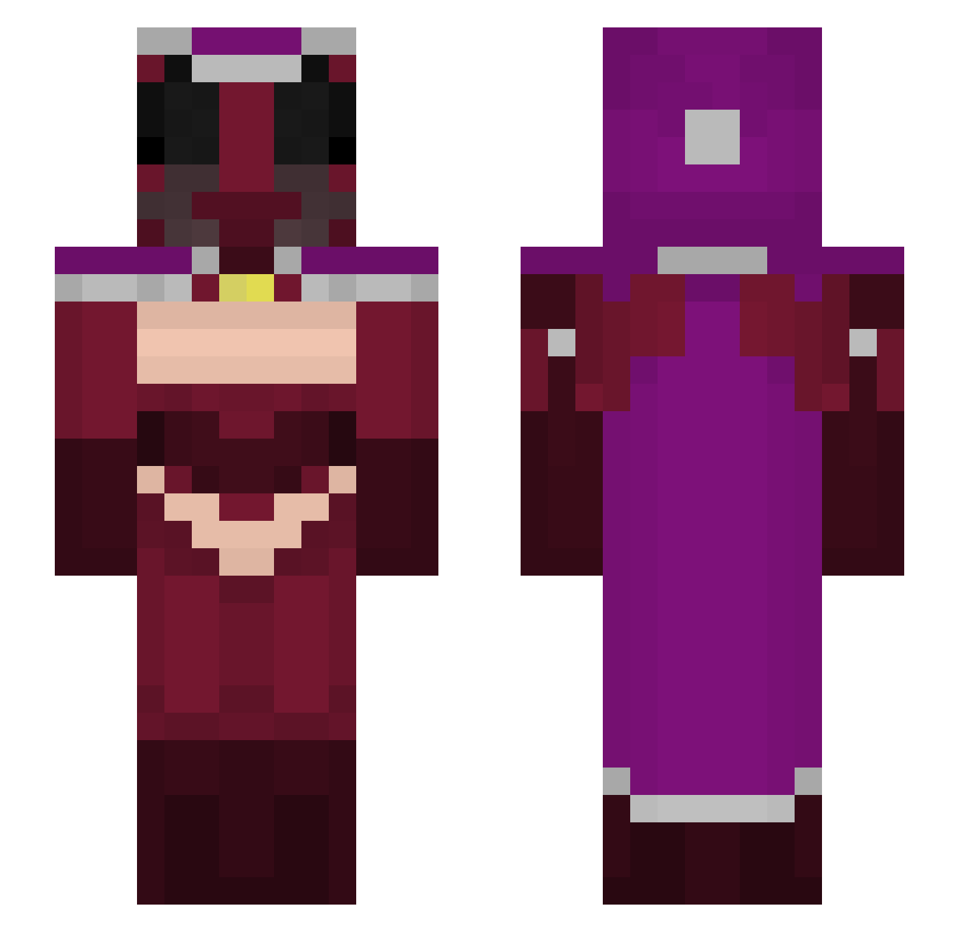 KrowsKaw Minecraft skin, front and back view