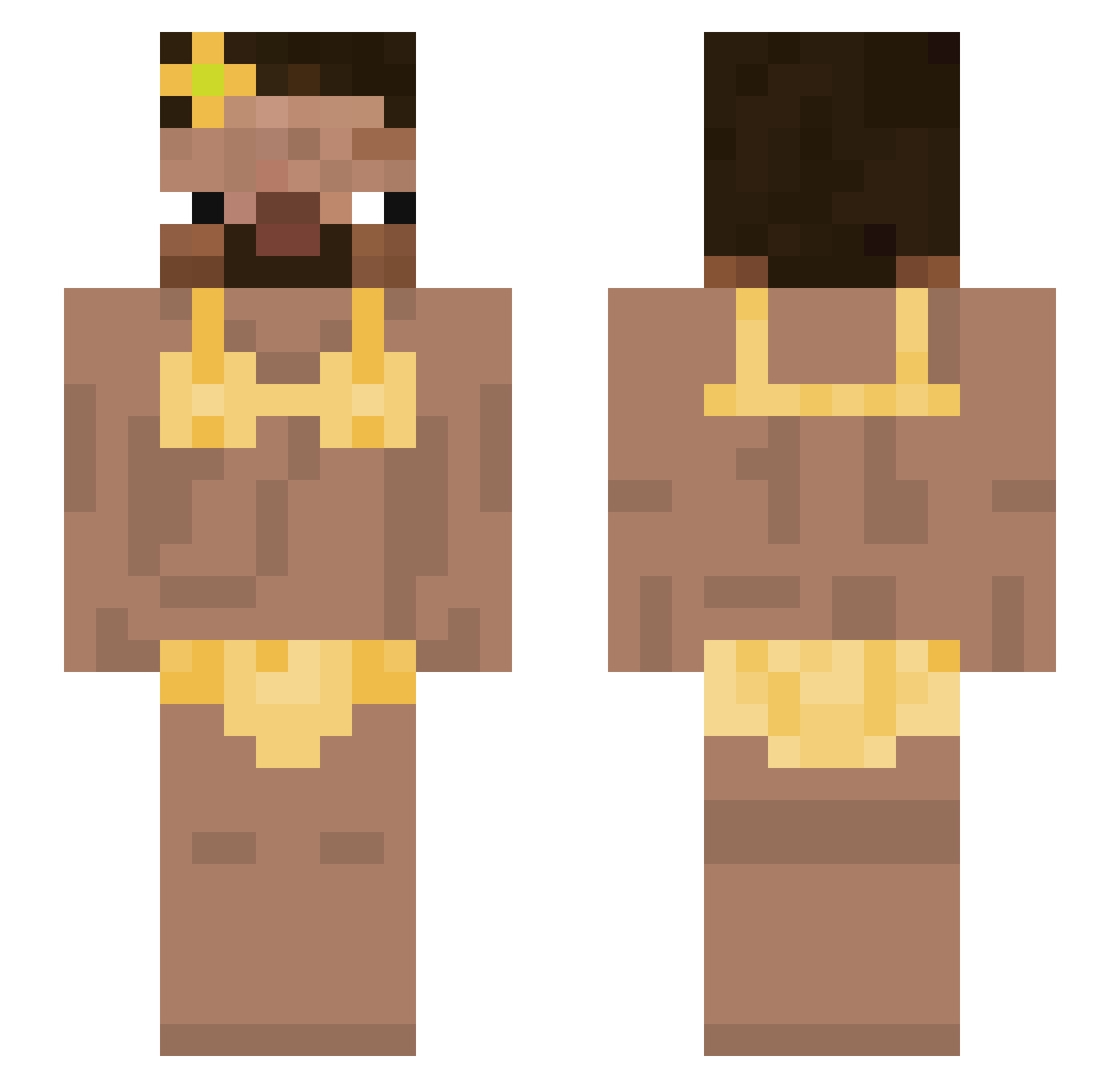 xcDemToes Minecraft skin, front and back view