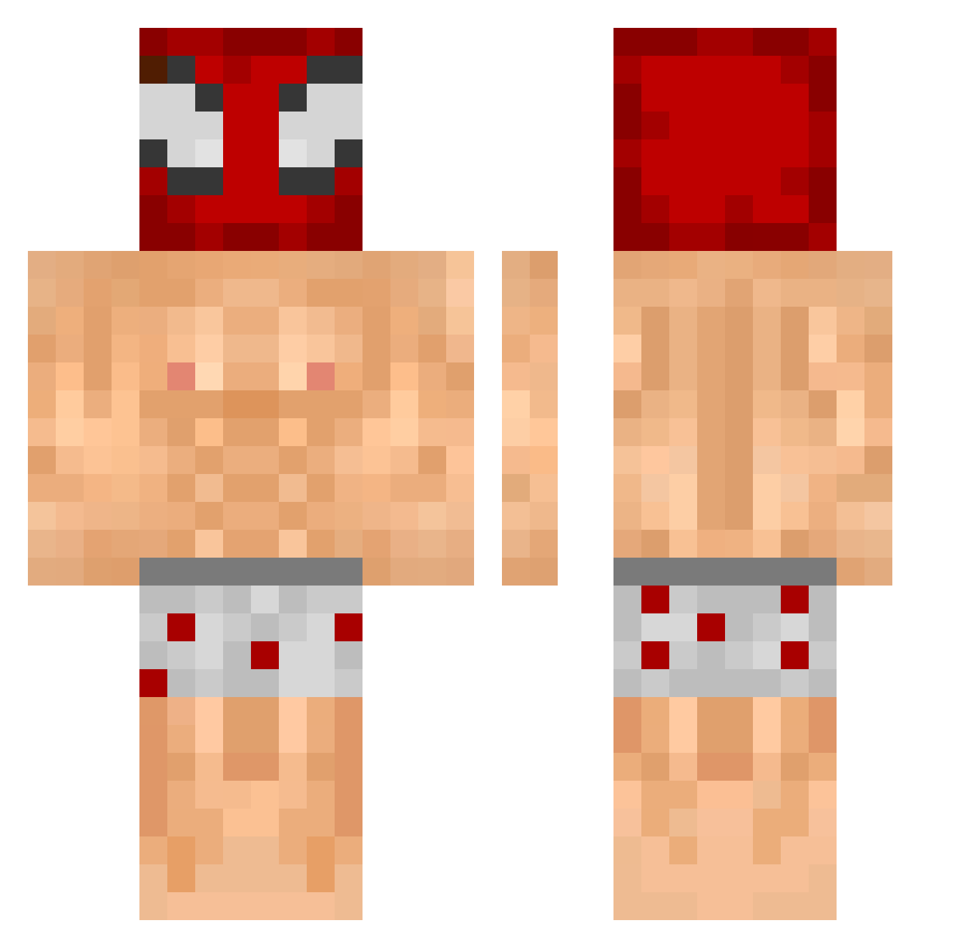 Ziegenmann2k Minecraft skin, front and back view