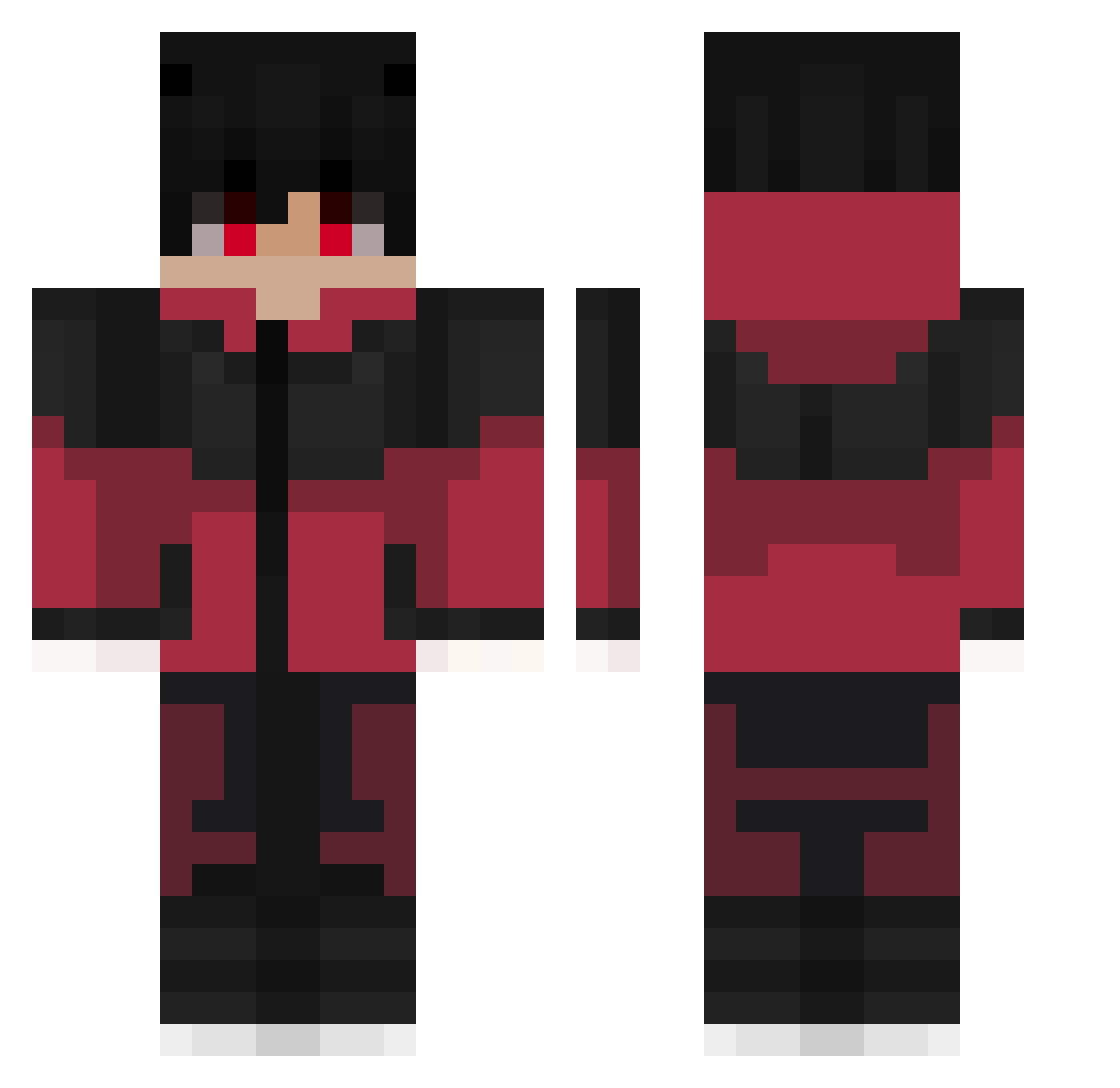 tadeth Minecraft skin, front and back view