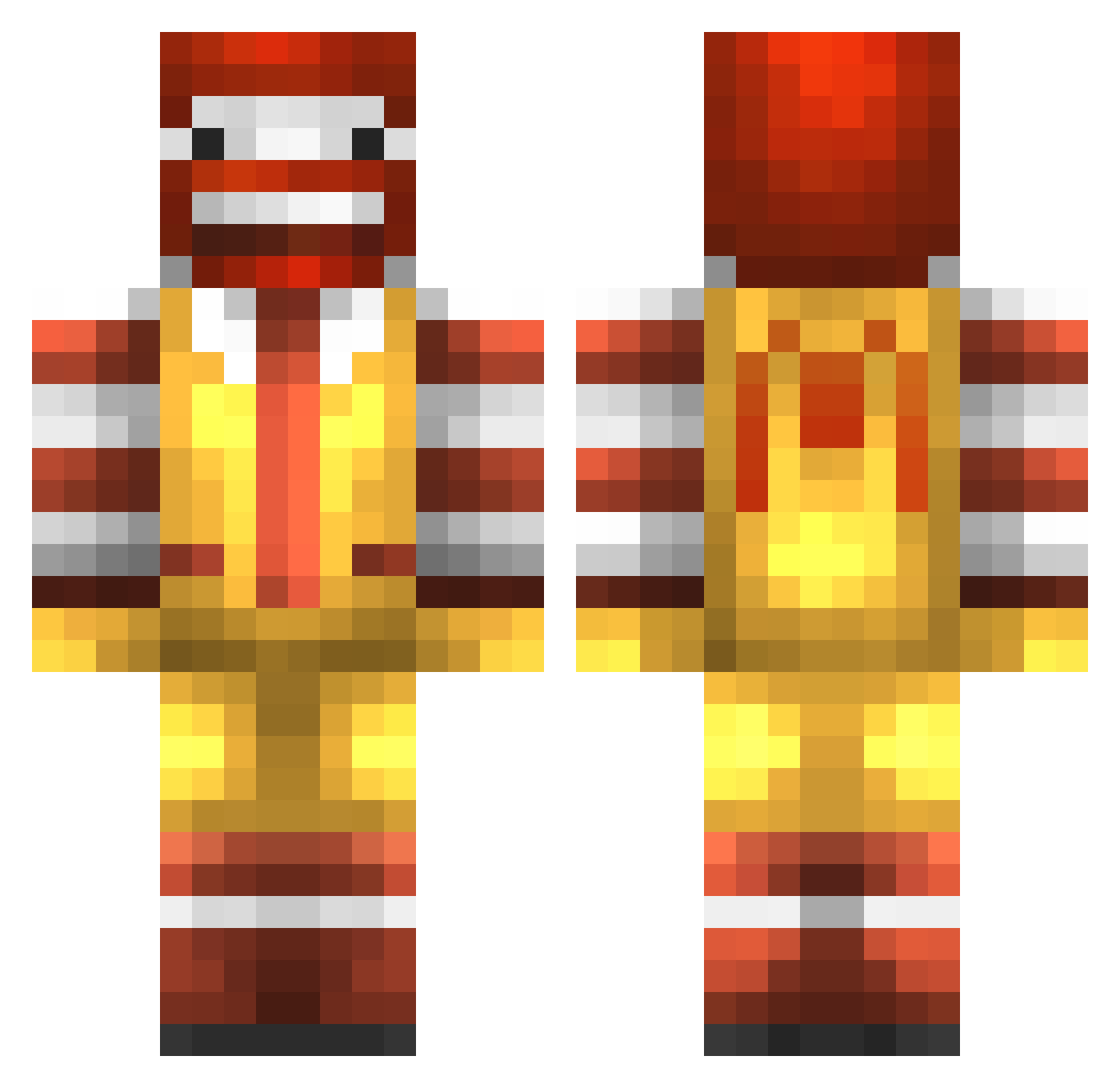 DieMaxUP Minecraft skin, front and back view