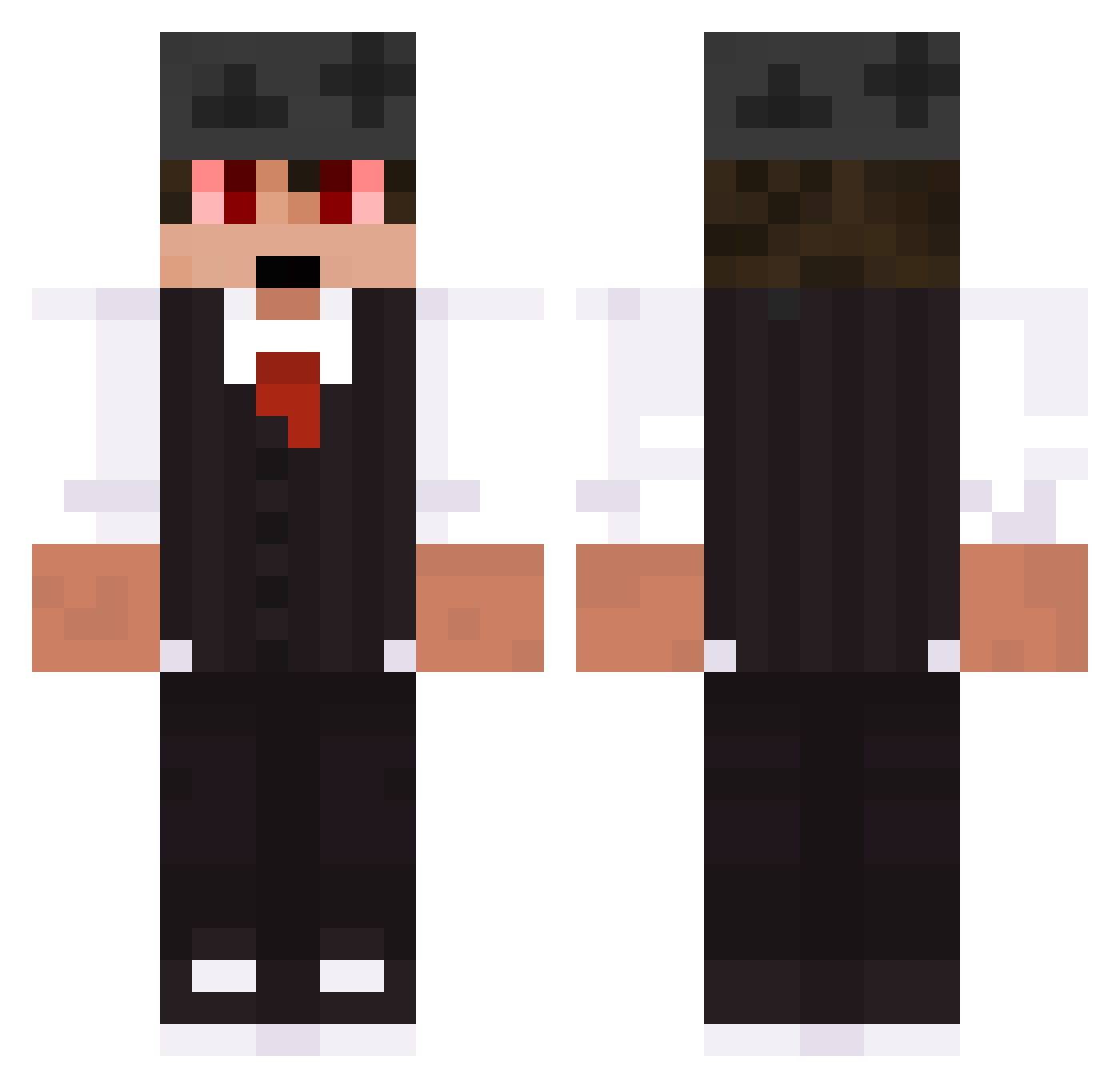 Turkiz Minecraft skin, front and back view