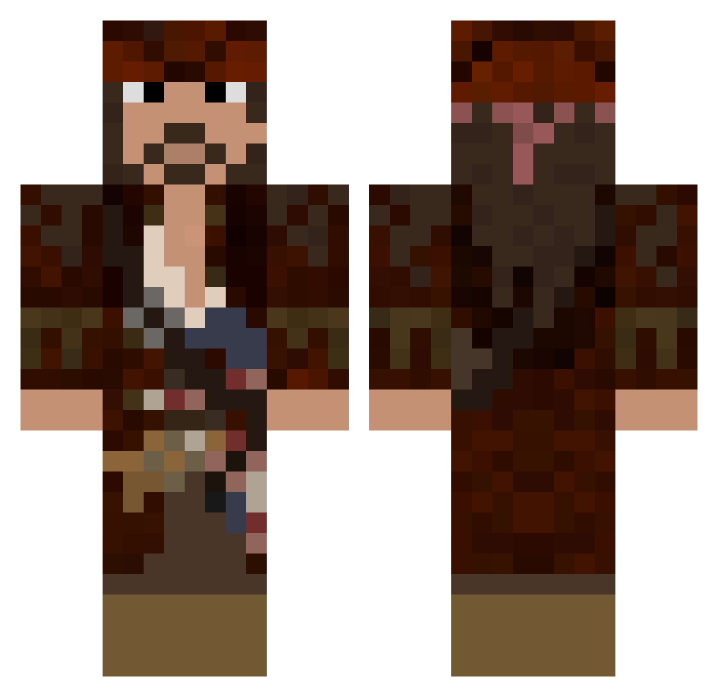 MJWarrior_Darth Minecraft skin, front and back view