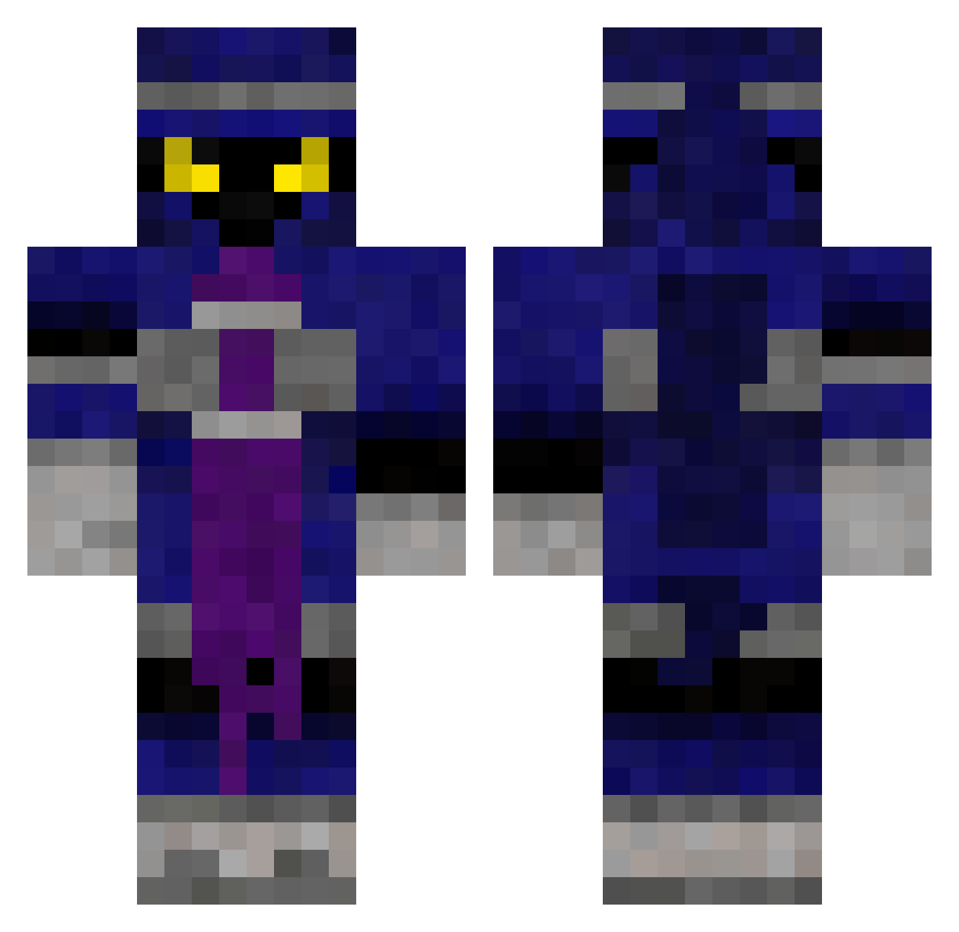 Poseidon1802 Minecraft skin, front and back view