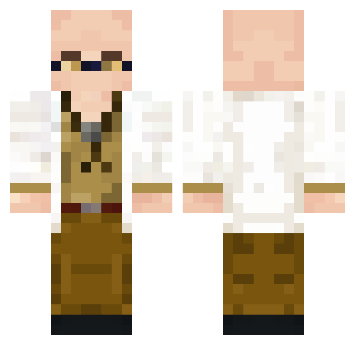 NeonApelMacan Minecraft skin, front and back view